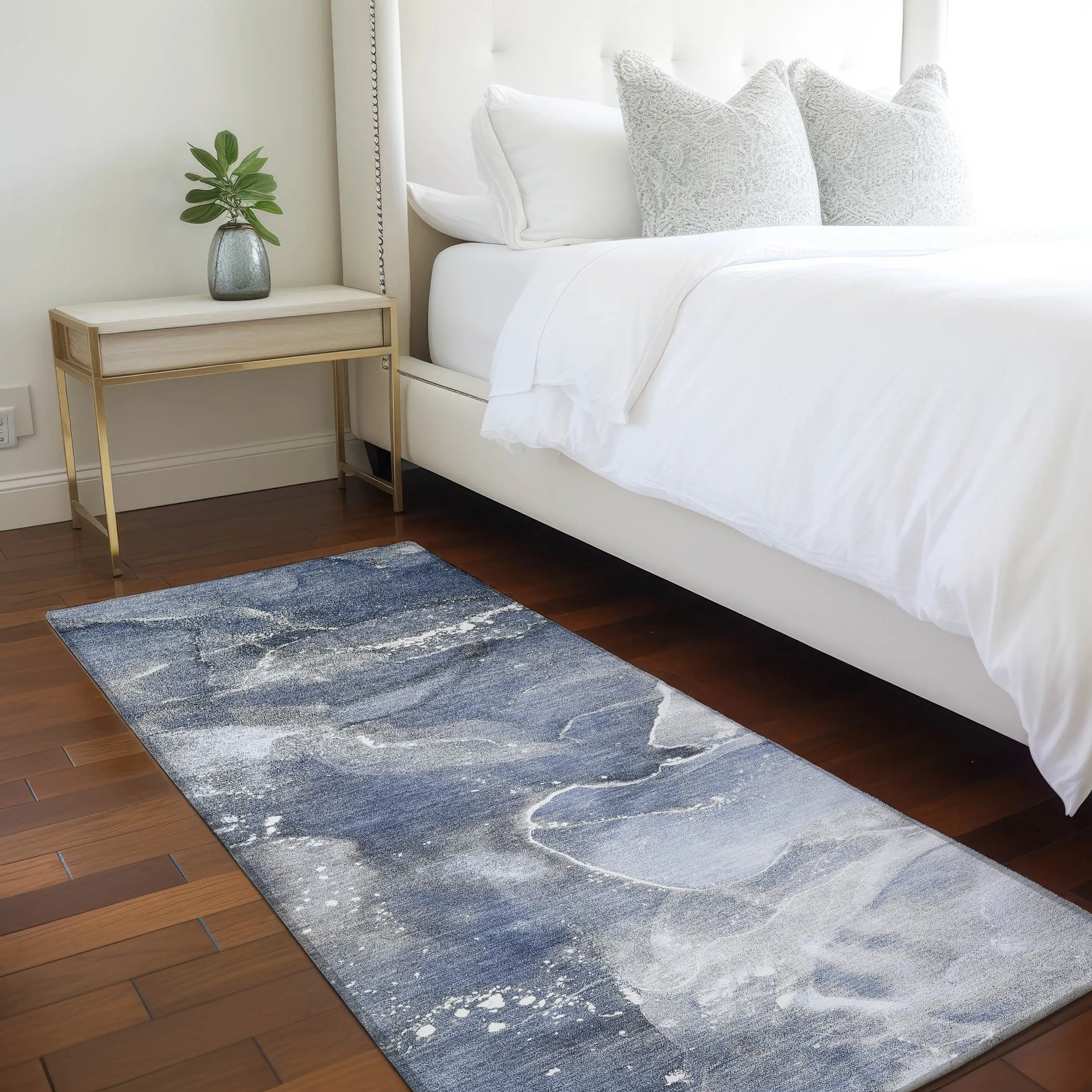 Machine Washable Indoor/ Outdoor Abstract Chantille Rug