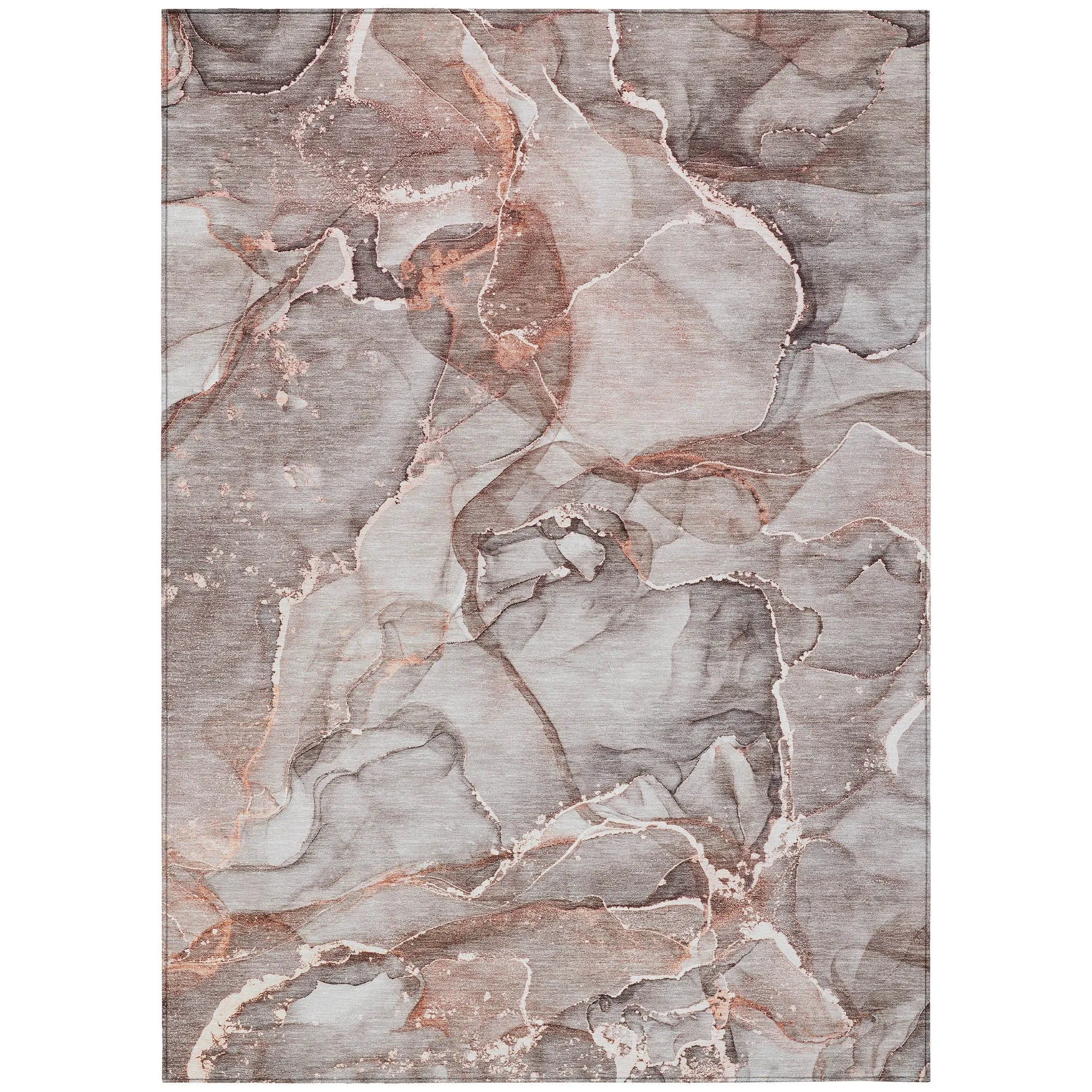 Machine Washable Indoor/ Outdoor Abstract Chantille Rug