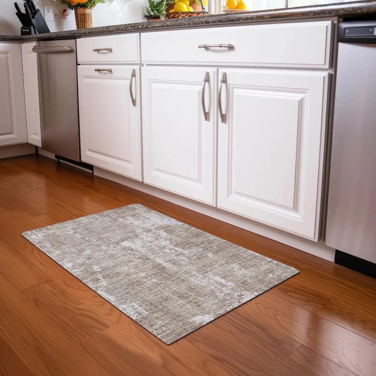 Machine Washable Indoor/ Outdoor Abstract Chantille Rug