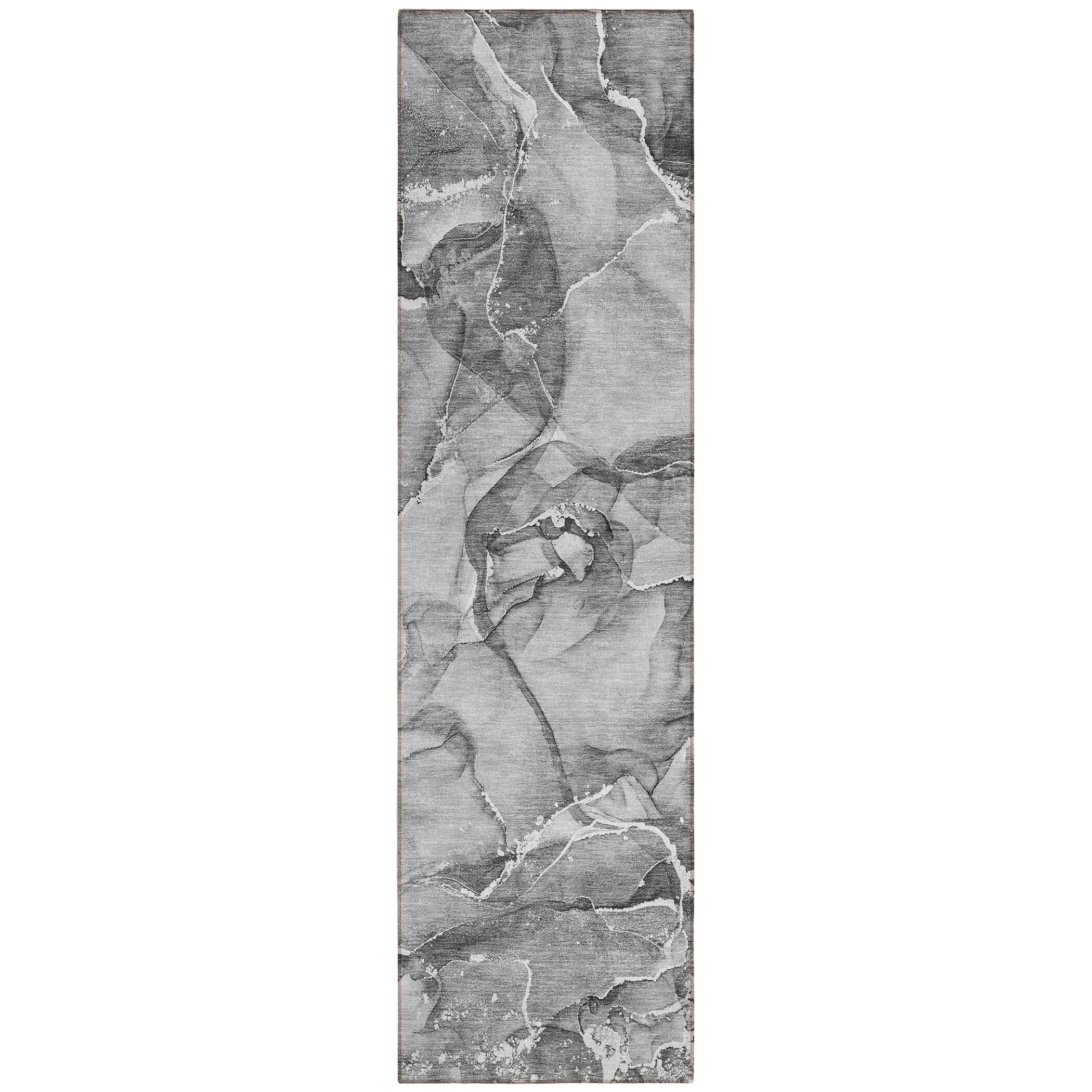 Machine Washable Indoor/ Outdoor Abstract Chantille Rug