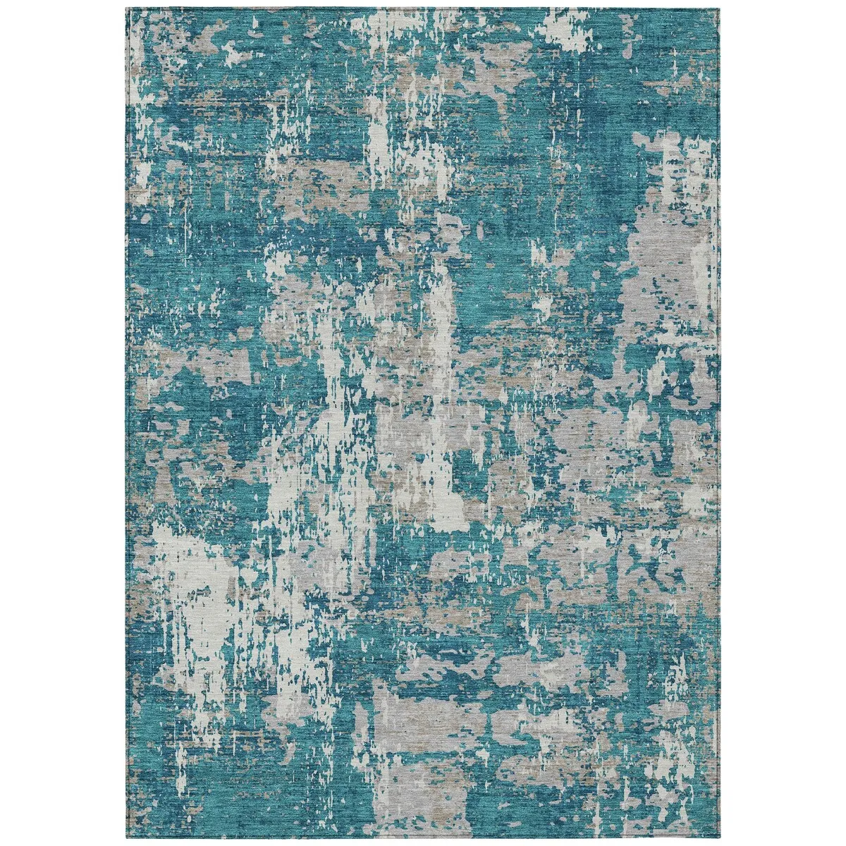 Machine Washable Indoor/ Outdoor Abstract Chantille Rug