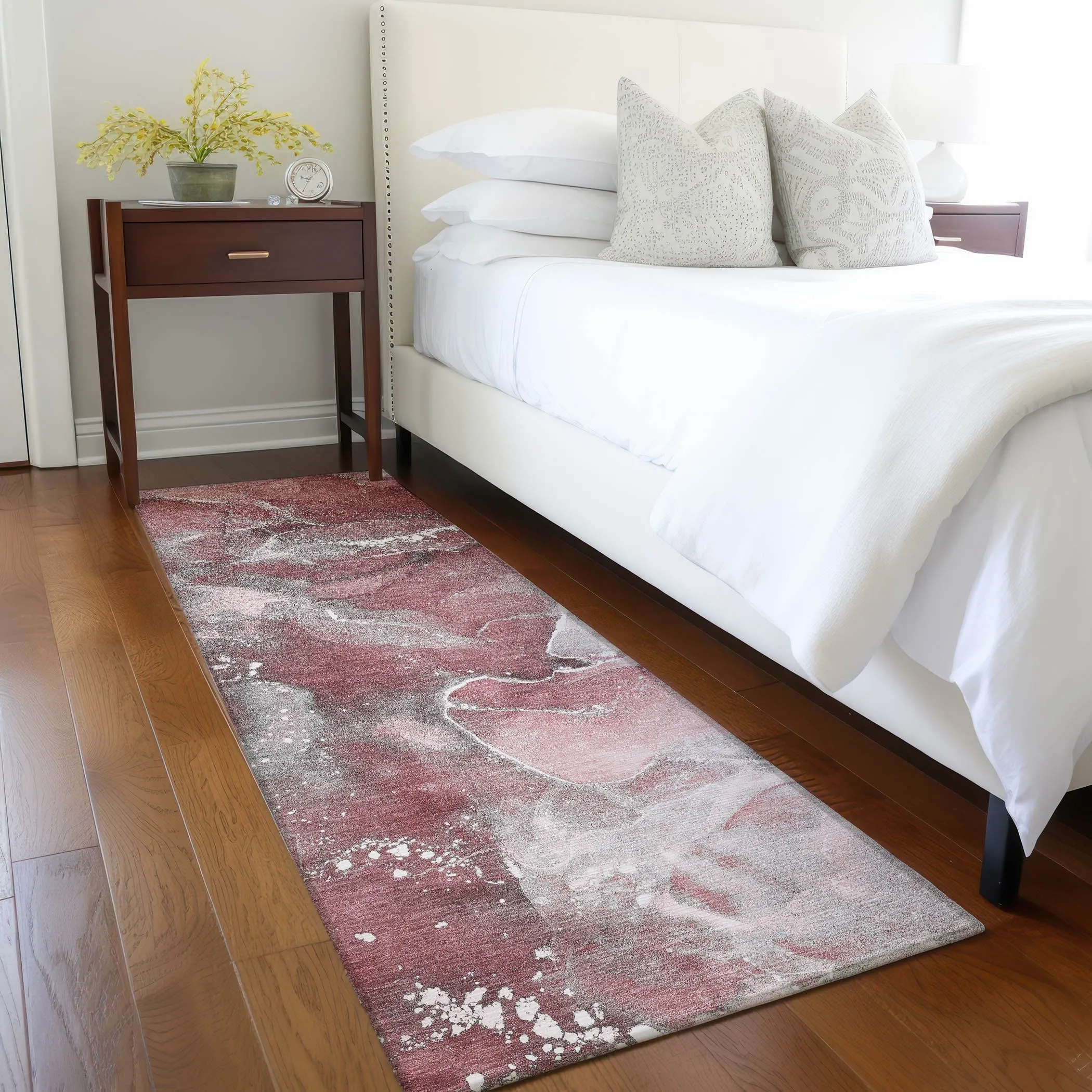 Machine Washable Indoor/ Outdoor Abstract Chantille Rug