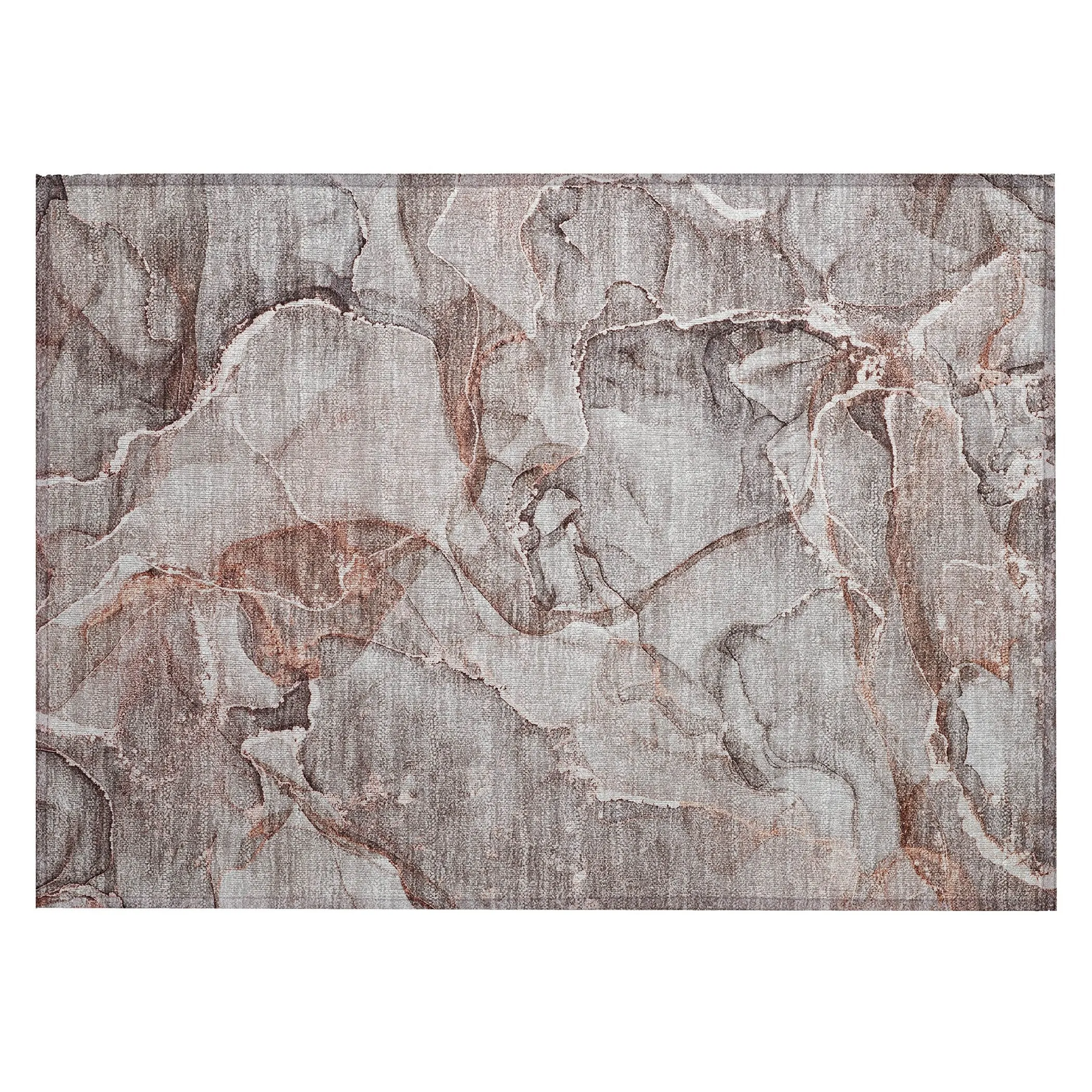 Machine Washable Indoor/ Outdoor Abstract Chantille Rug