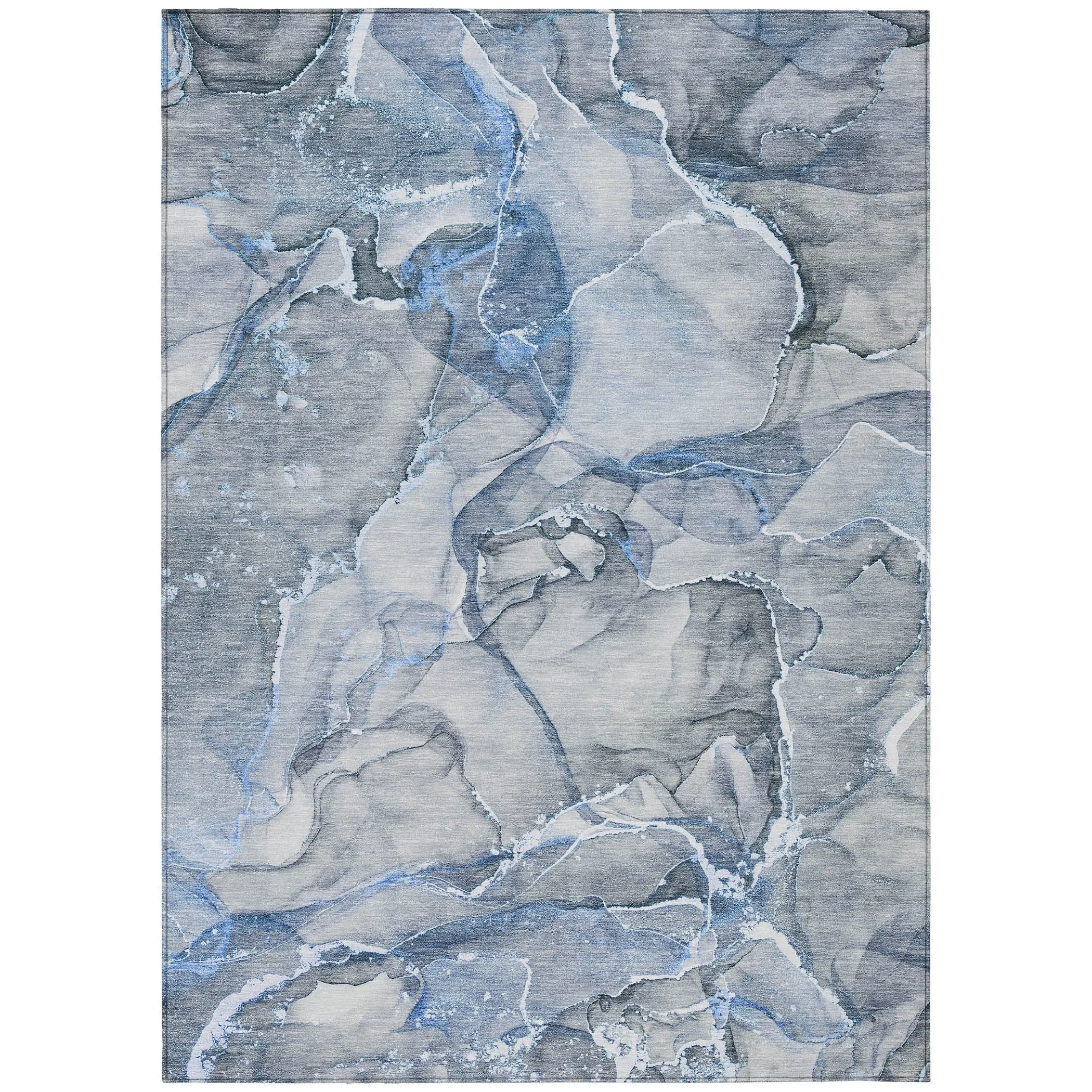 Machine Washable Indoor/ Outdoor Abstract Chantille Rug