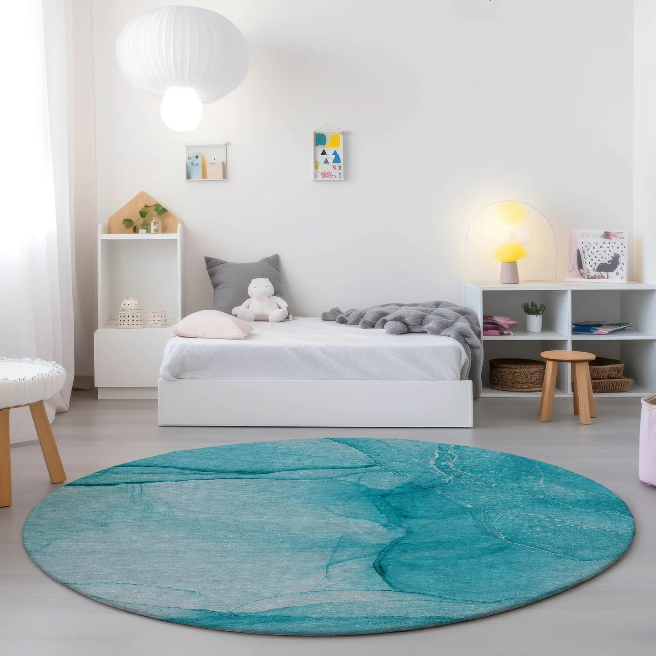 Machine Washable Indoor/ Outdoor Abstract Chantille Rug