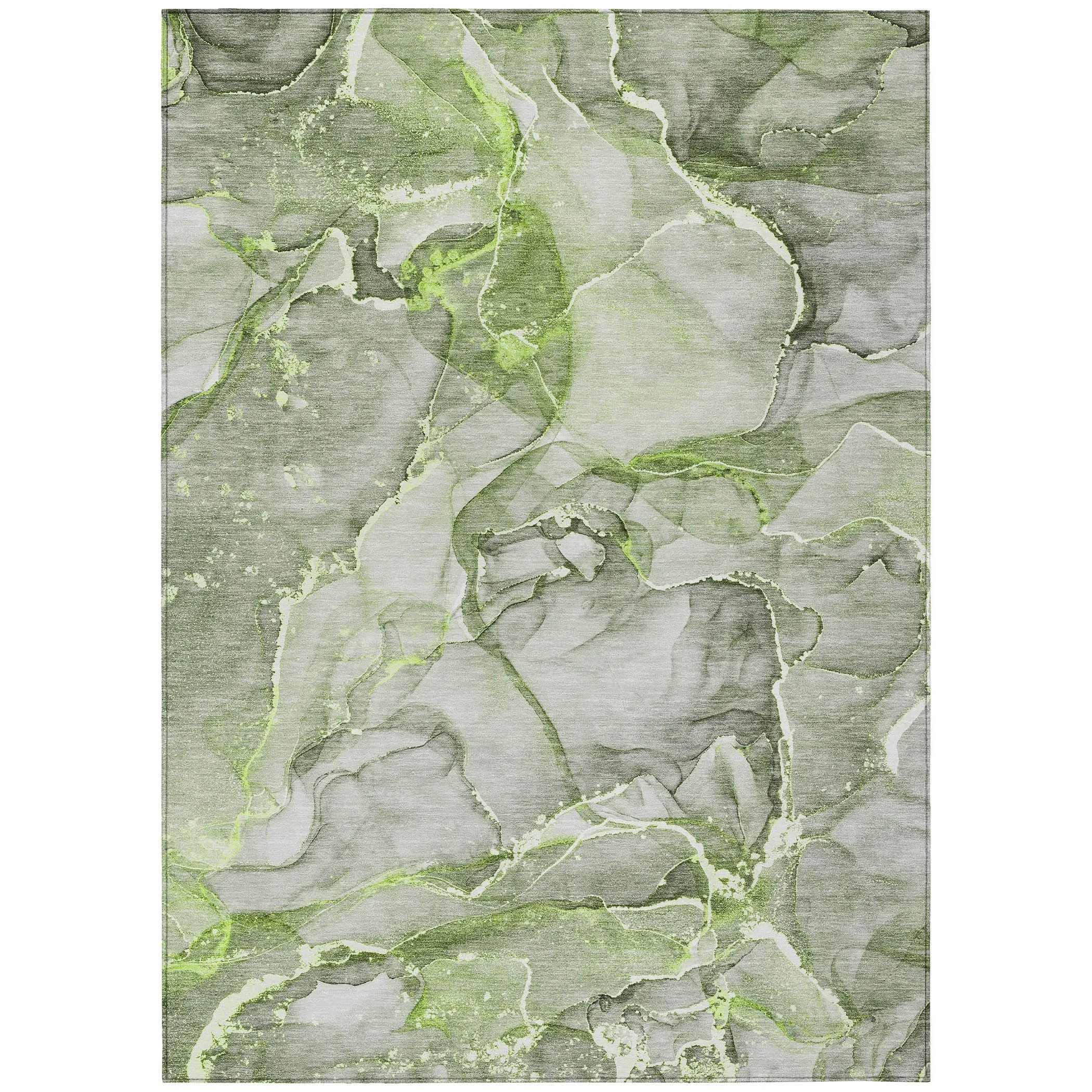 Machine Washable Indoor/ Outdoor Abstract Chantille Rug
