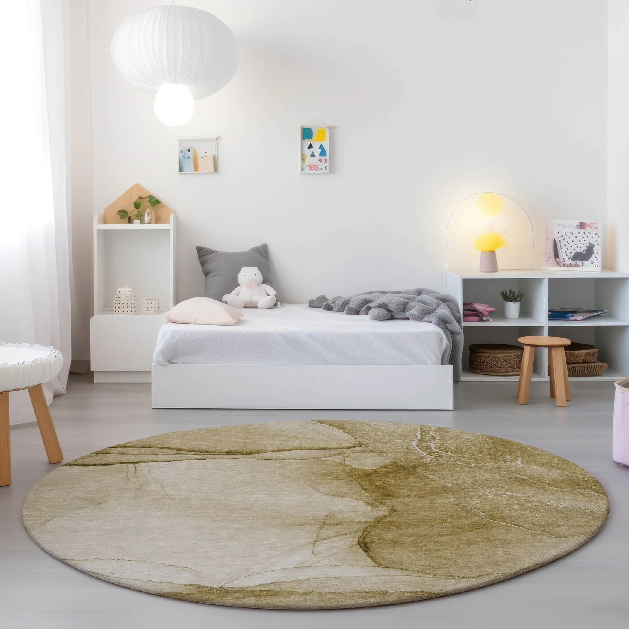 Machine Washable Indoor/ Outdoor Abstract Chantille Rug