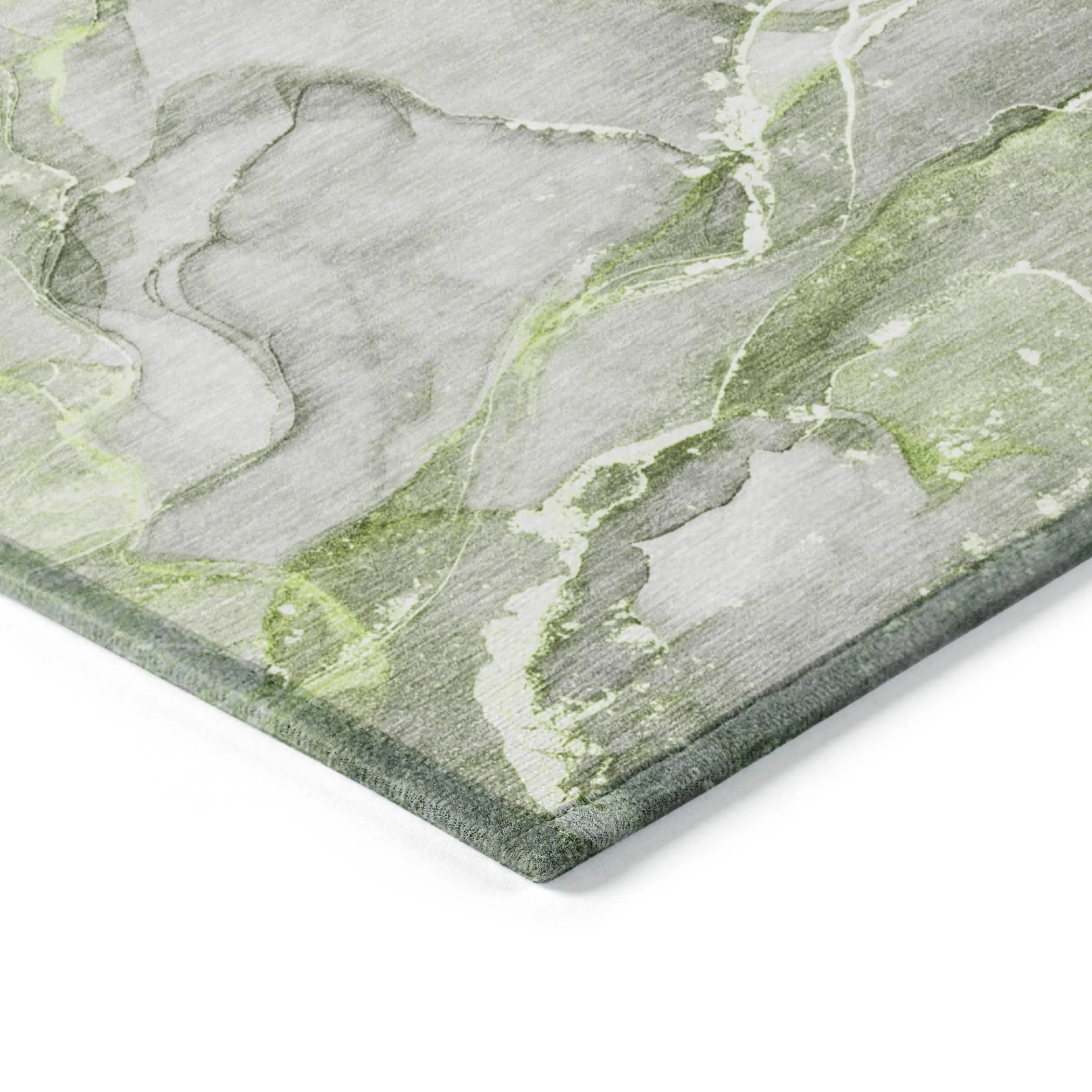 Machine Washable Indoor/ Outdoor Abstract Chantille Rug