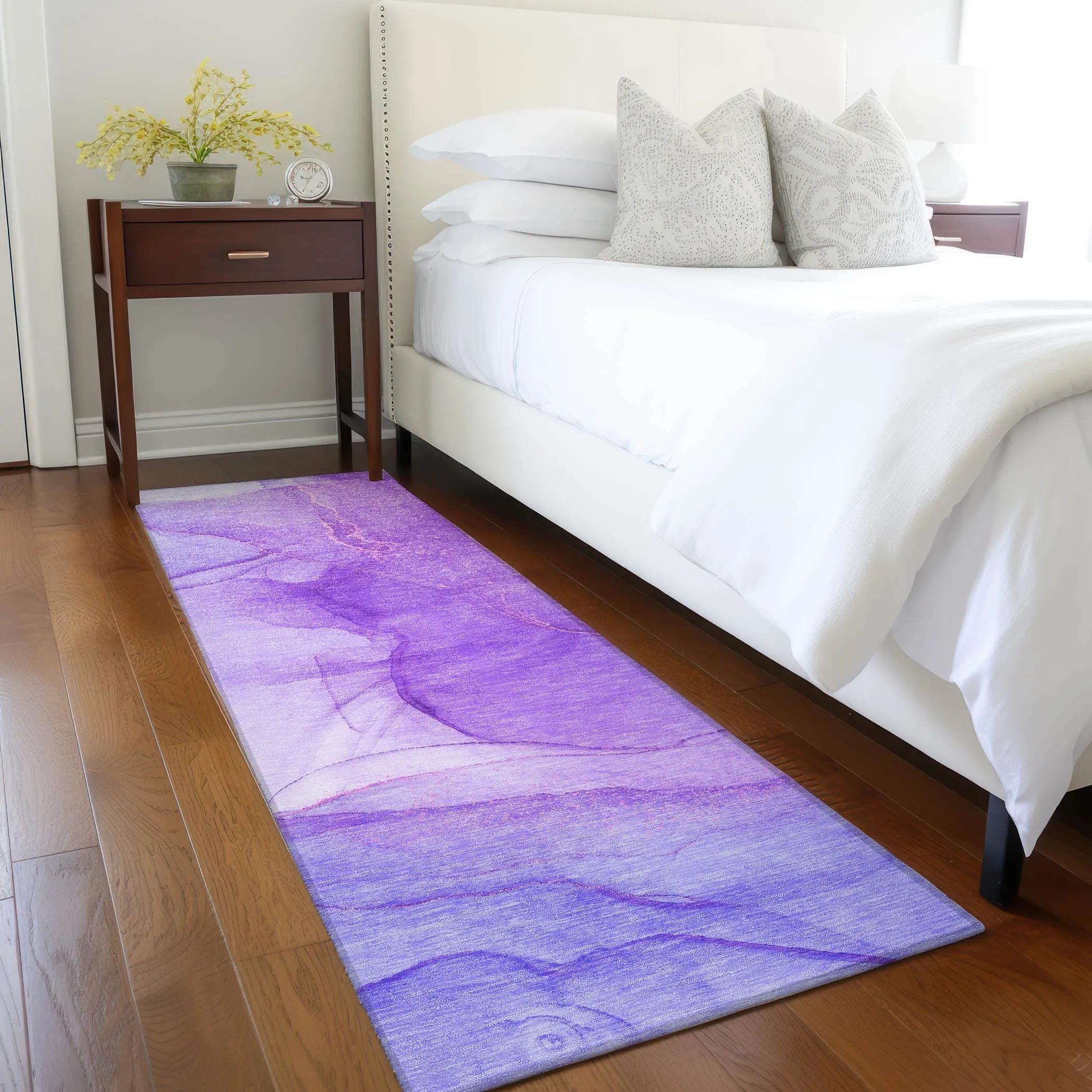 Machine Washable Indoor/ Outdoor Abstract Chantille Rug