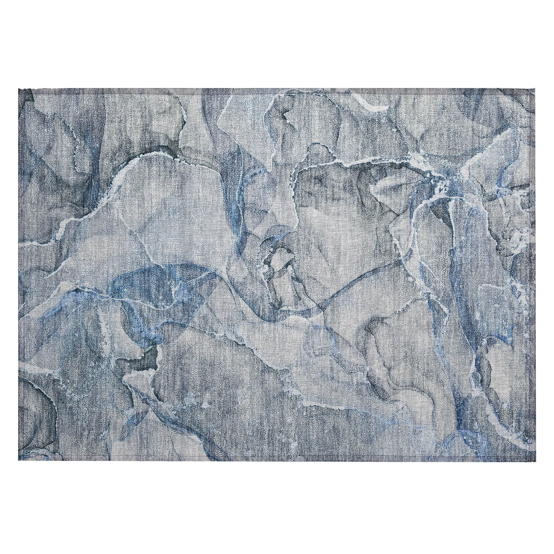 Machine Washable Indoor/ Outdoor Abstract Chantille Rug