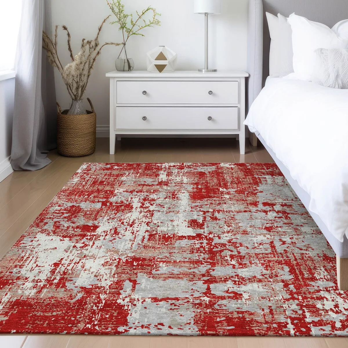 Machine Washable Indoor/ Outdoor Abstract Chantille Rug