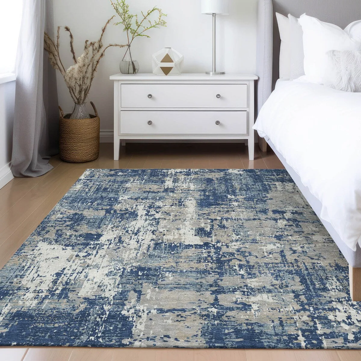 Machine Washable Indoor/ Outdoor Abstract Chantille Rug