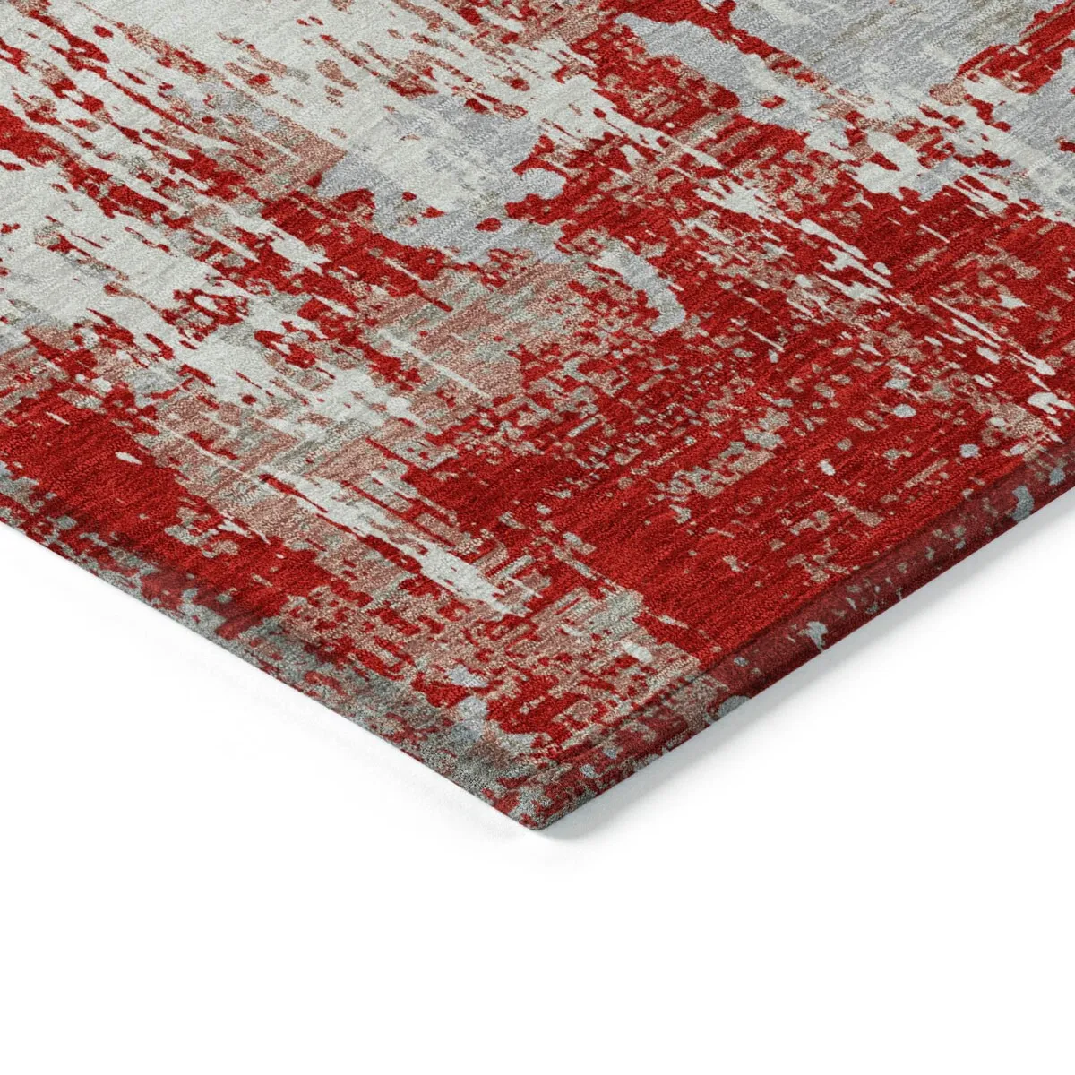 Machine Washable Indoor/ Outdoor Abstract Chantille Rug