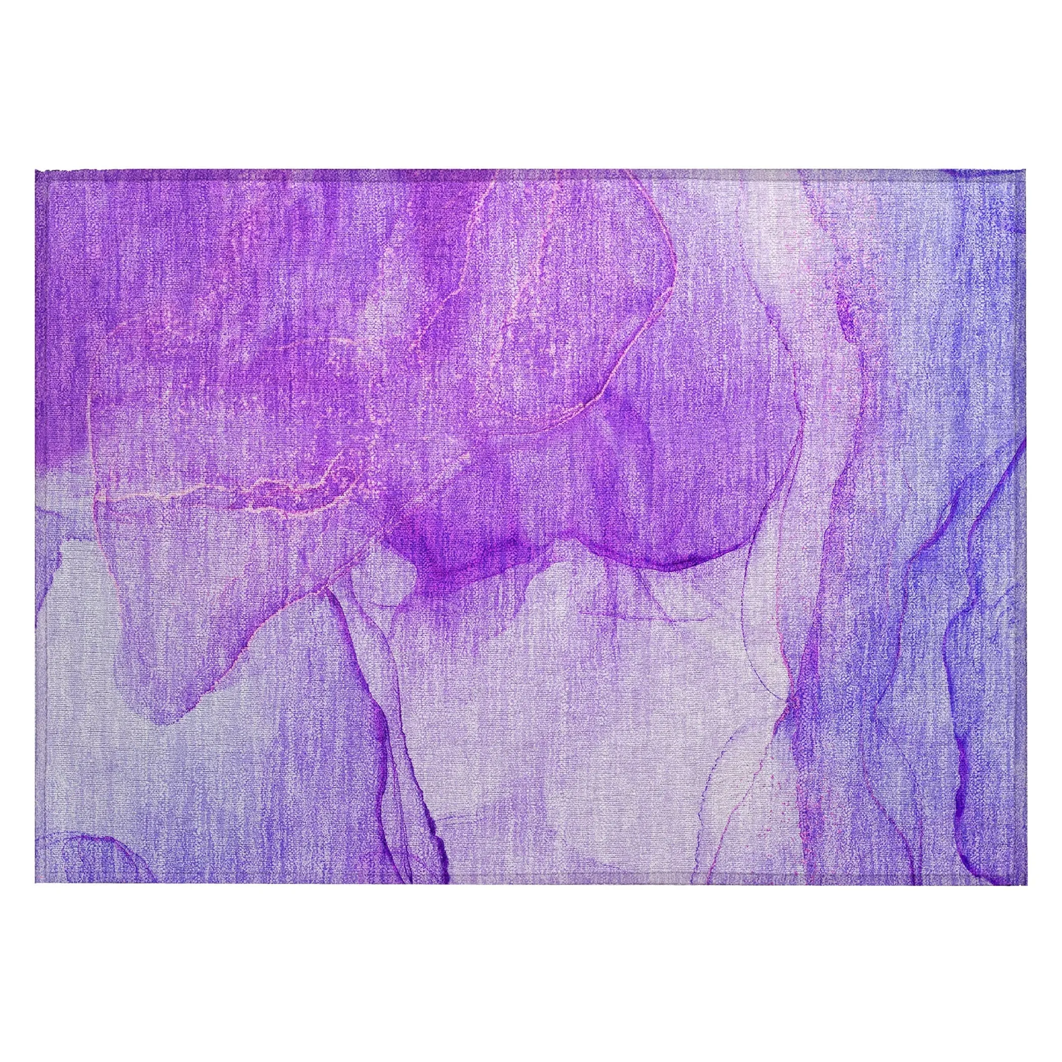 Machine Washable Indoor/ Outdoor Abstract Chantille Rug