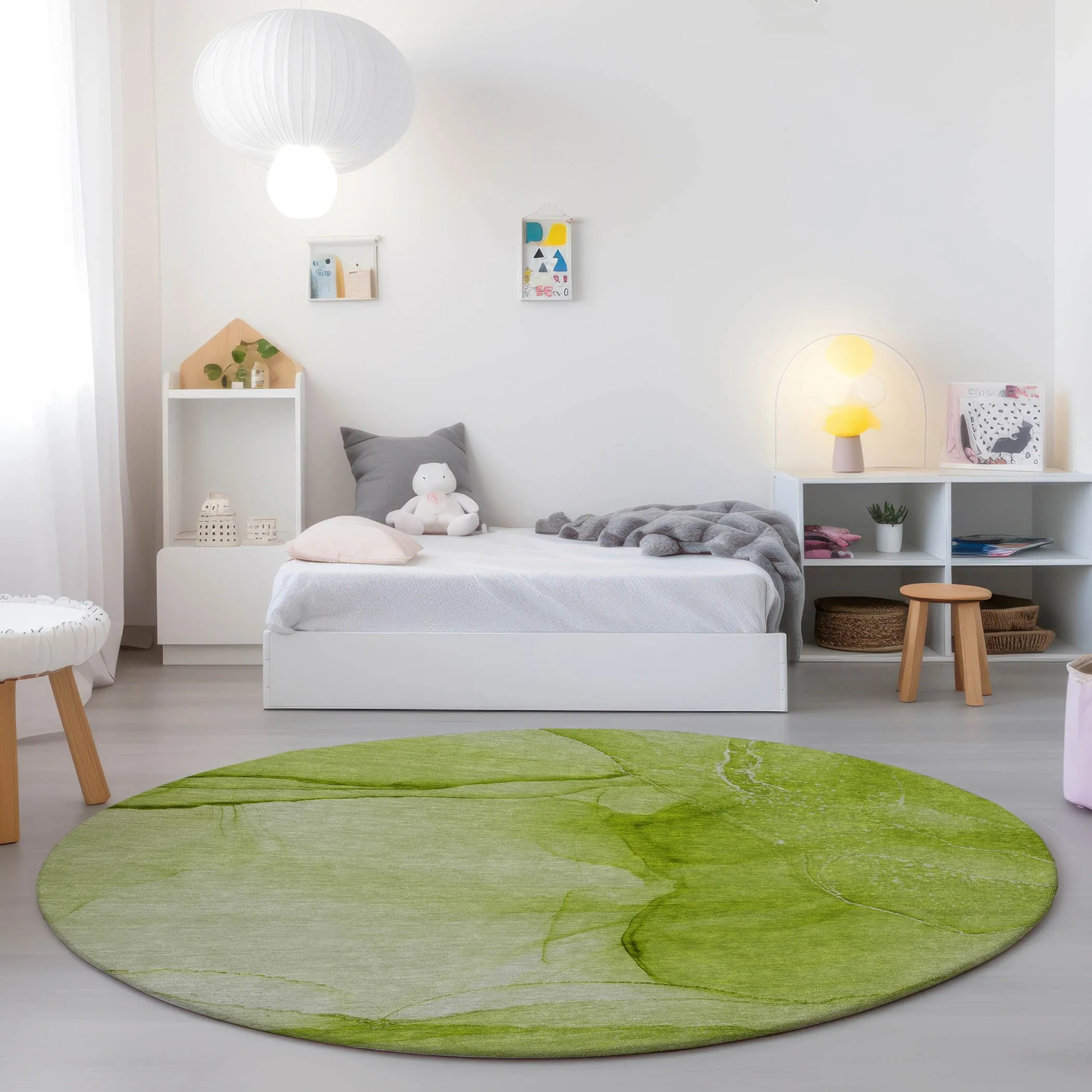 Machine Washable Indoor/ Outdoor Abstract Chantille Rug