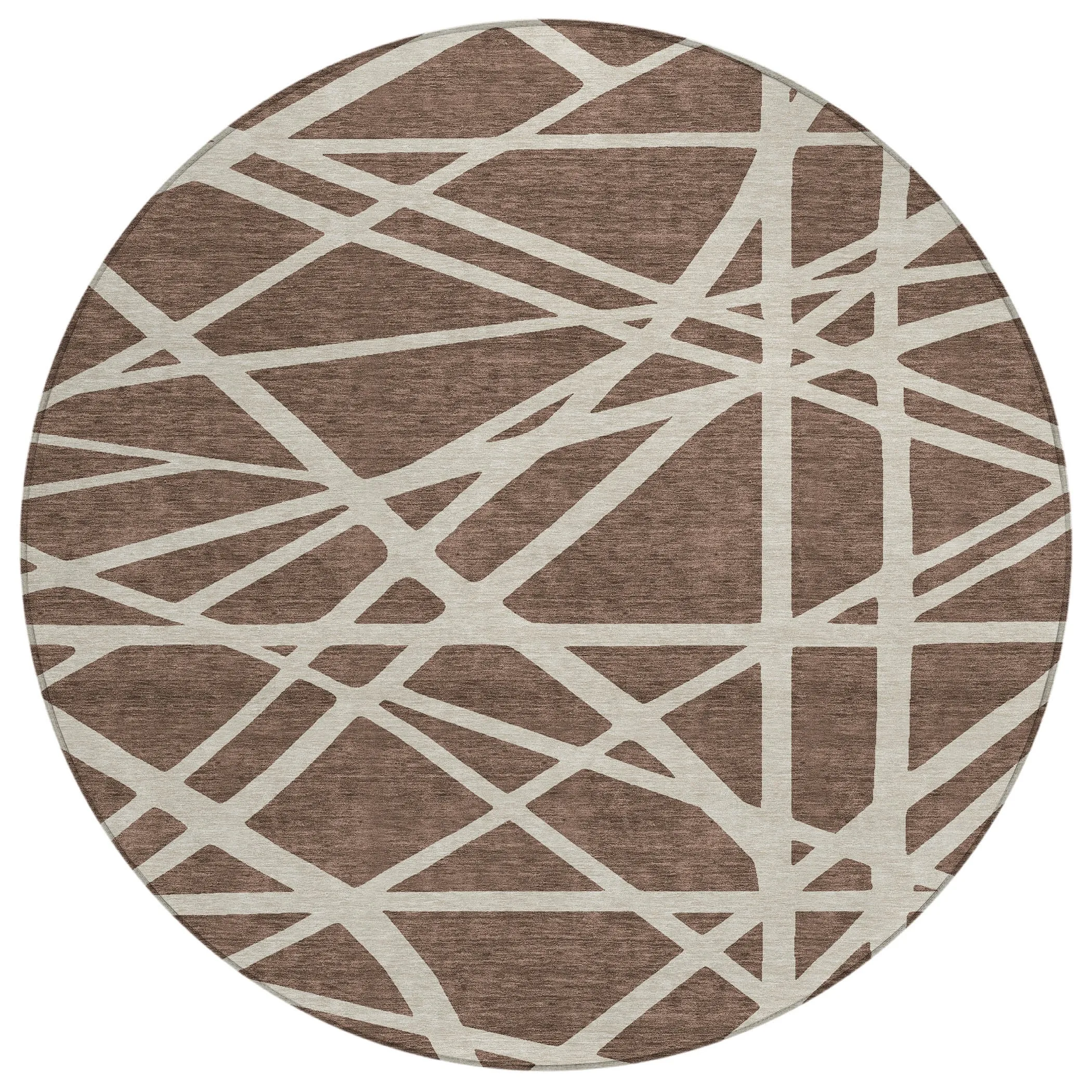 Machine Washable Indoor/ Outdoor Abstract Contemporary Chantille Rug