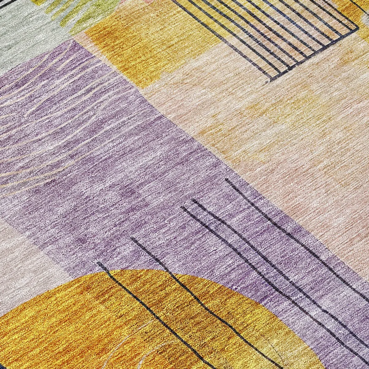 Machine Washable Indoor/ Outdoor Abstract Contemporary Chantille Rug