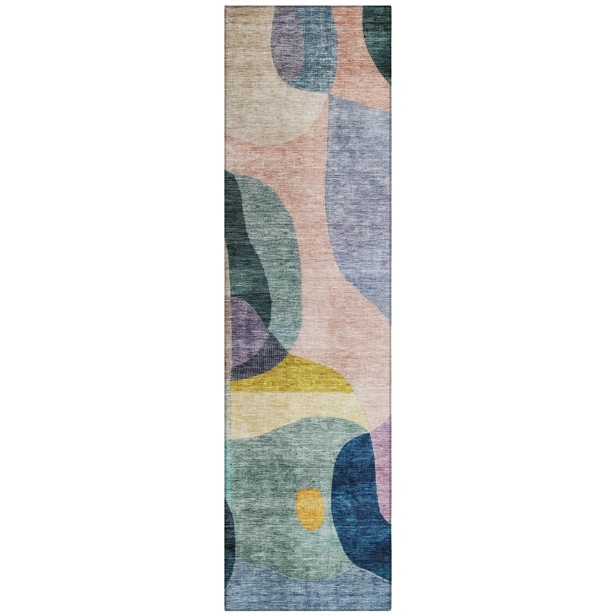 Machine Washable Indoor/ Outdoor Abstract Contemporary Chantille Rug