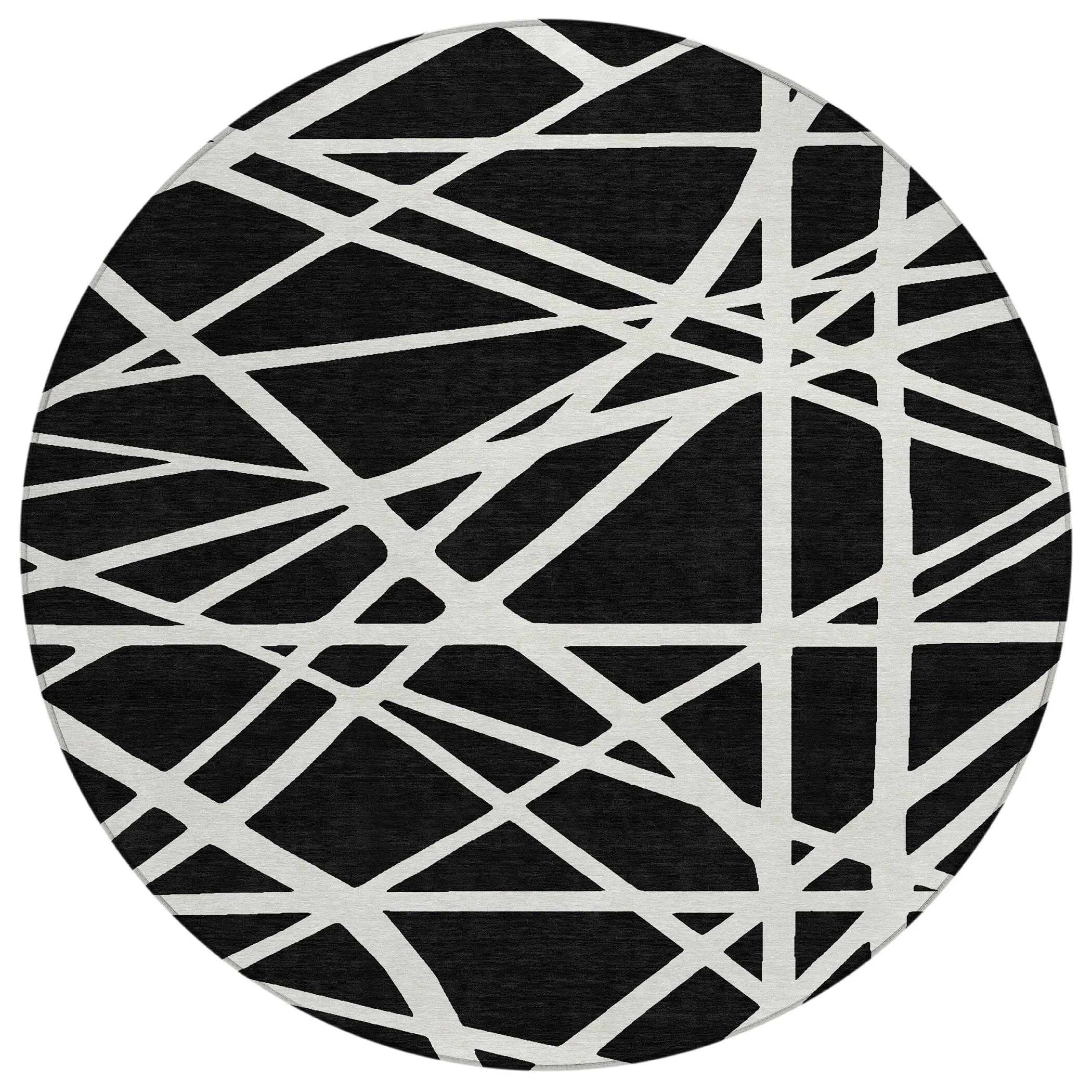 Machine Washable Indoor/ Outdoor Abstract Contemporary Chantille Rug
