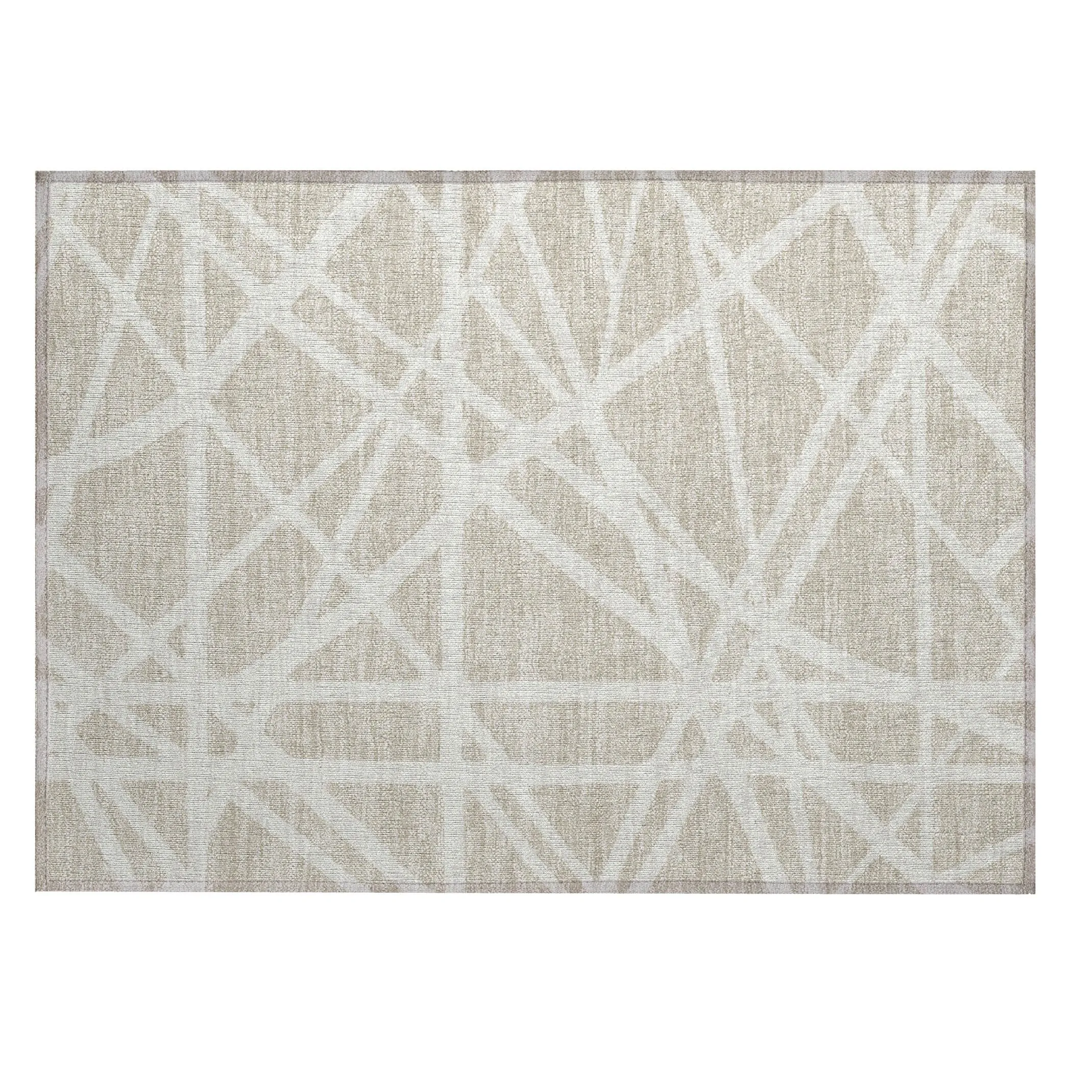 Machine Washable Indoor/ Outdoor Abstract Contemporary Chantille Rug