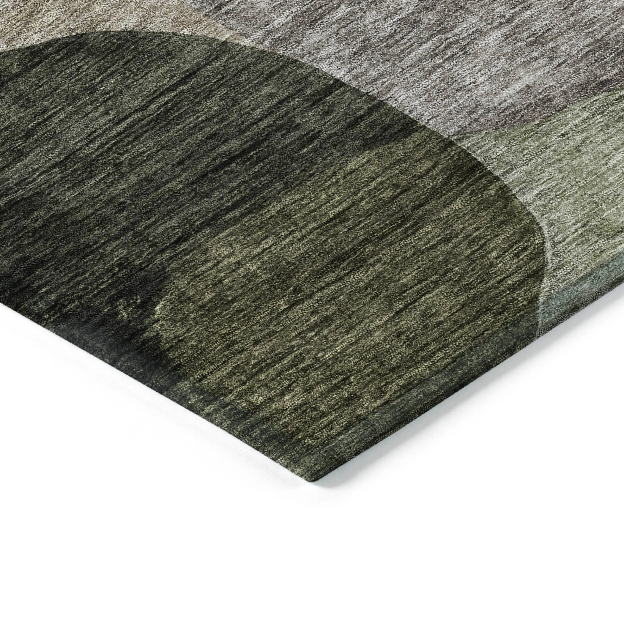 Machine Washable Indoor/ Outdoor Abstract Contemporary Chantille Rug
