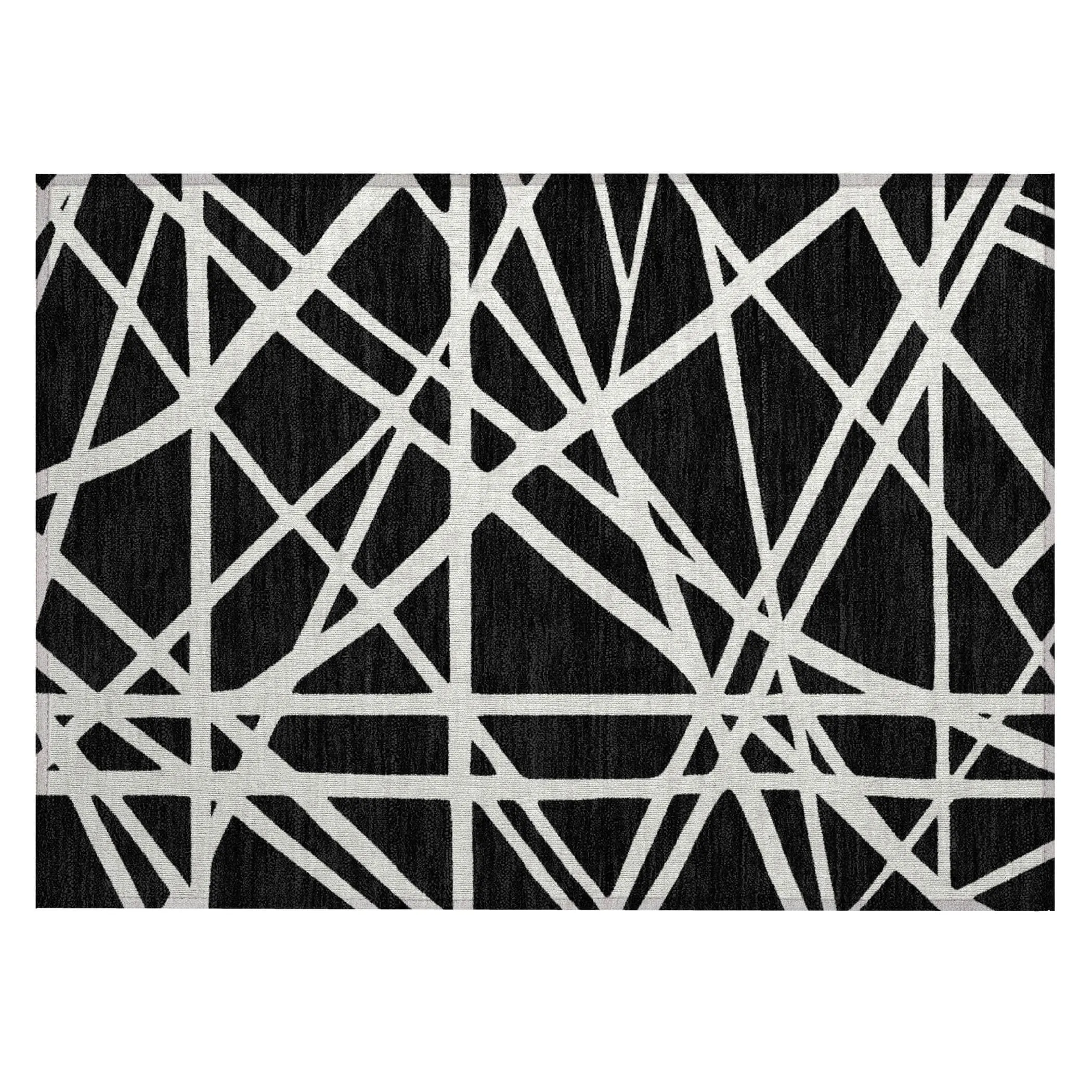 Machine Washable Indoor/ Outdoor Abstract Contemporary Chantille Rug