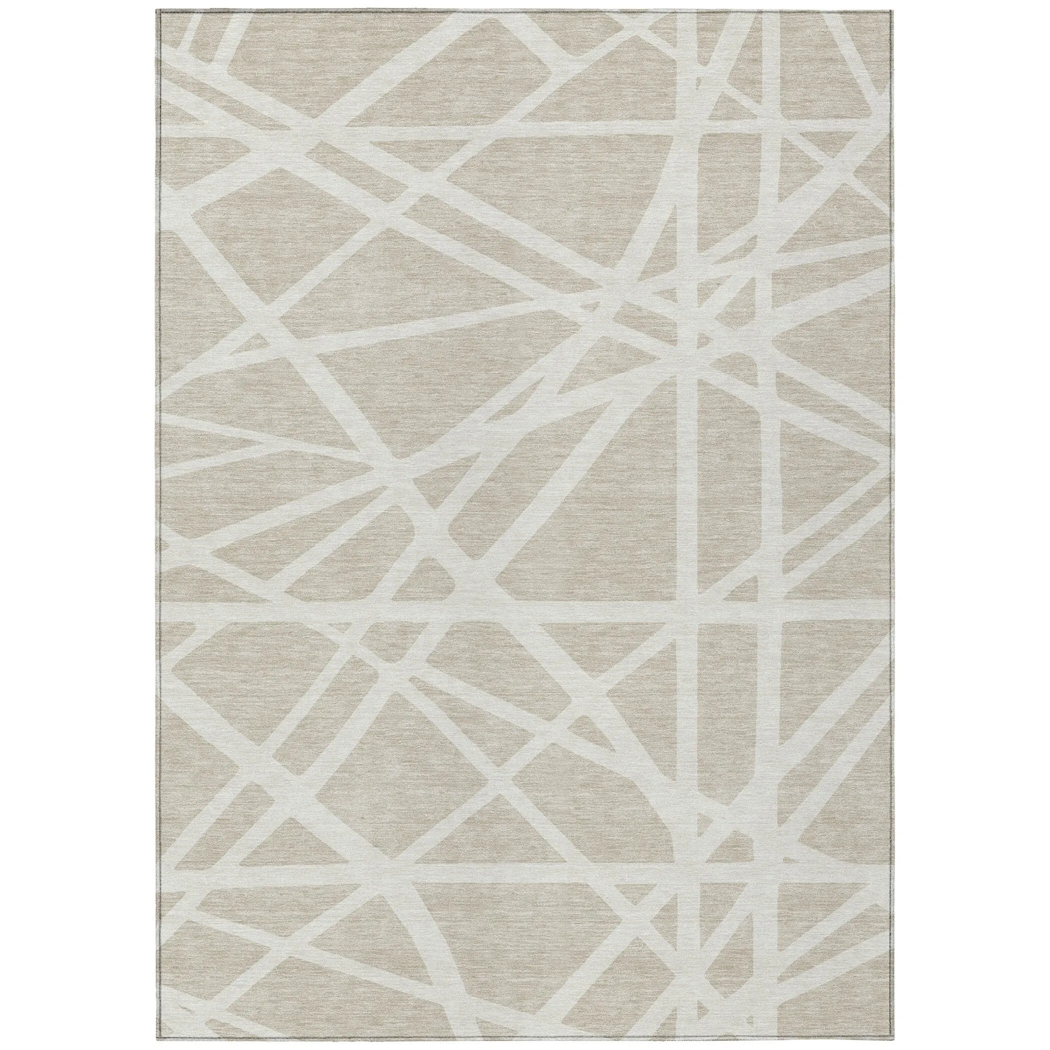 Machine Washable Indoor/ Outdoor Abstract Contemporary Chantille Rug