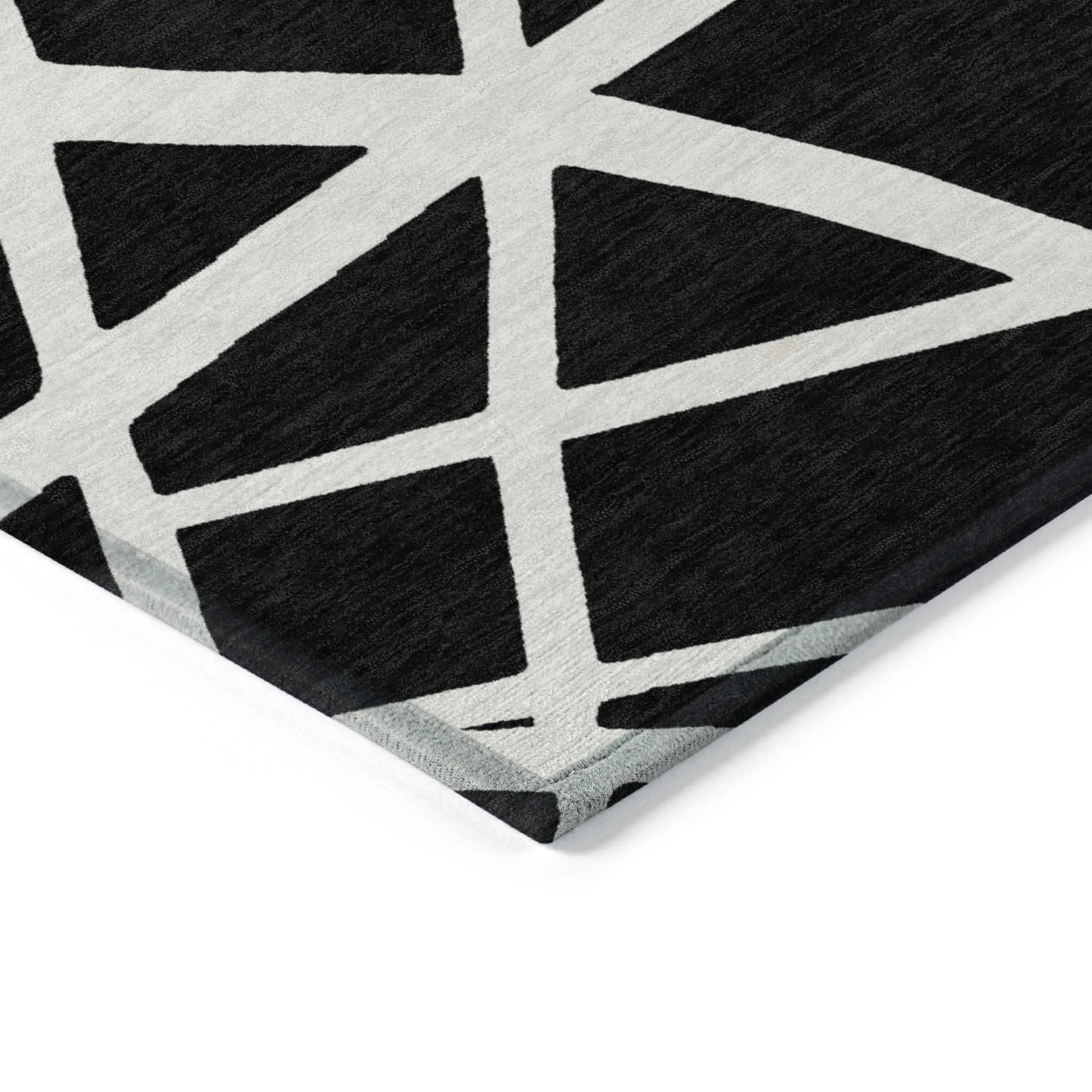 Machine Washable Indoor/ Outdoor Abstract Contemporary Chantille Rug