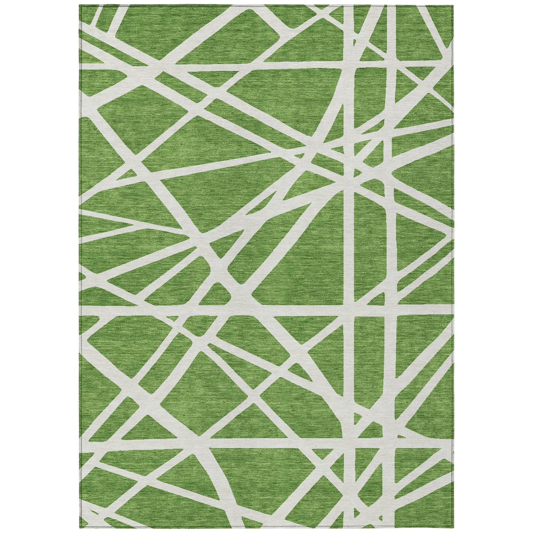 Machine Washable Indoor/ Outdoor Abstract Contemporary Chantille Rug