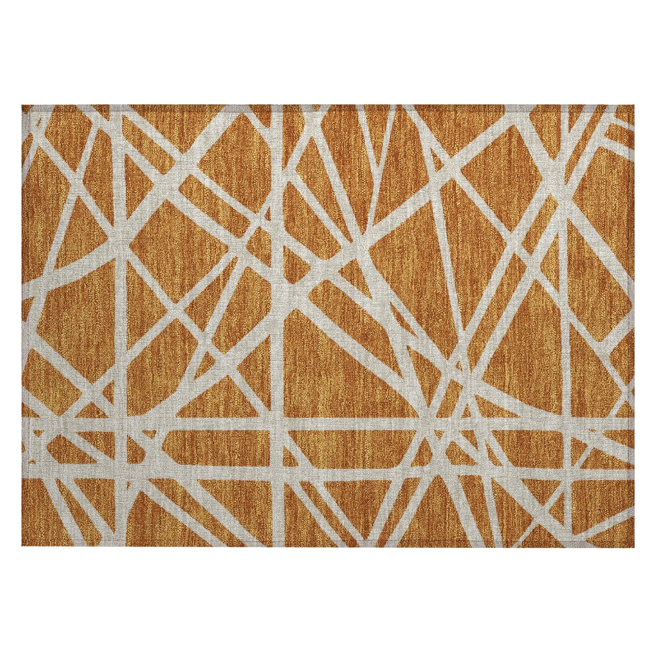 Machine Washable Indoor/ Outdoor Abstract Contemporary Chantille Rug