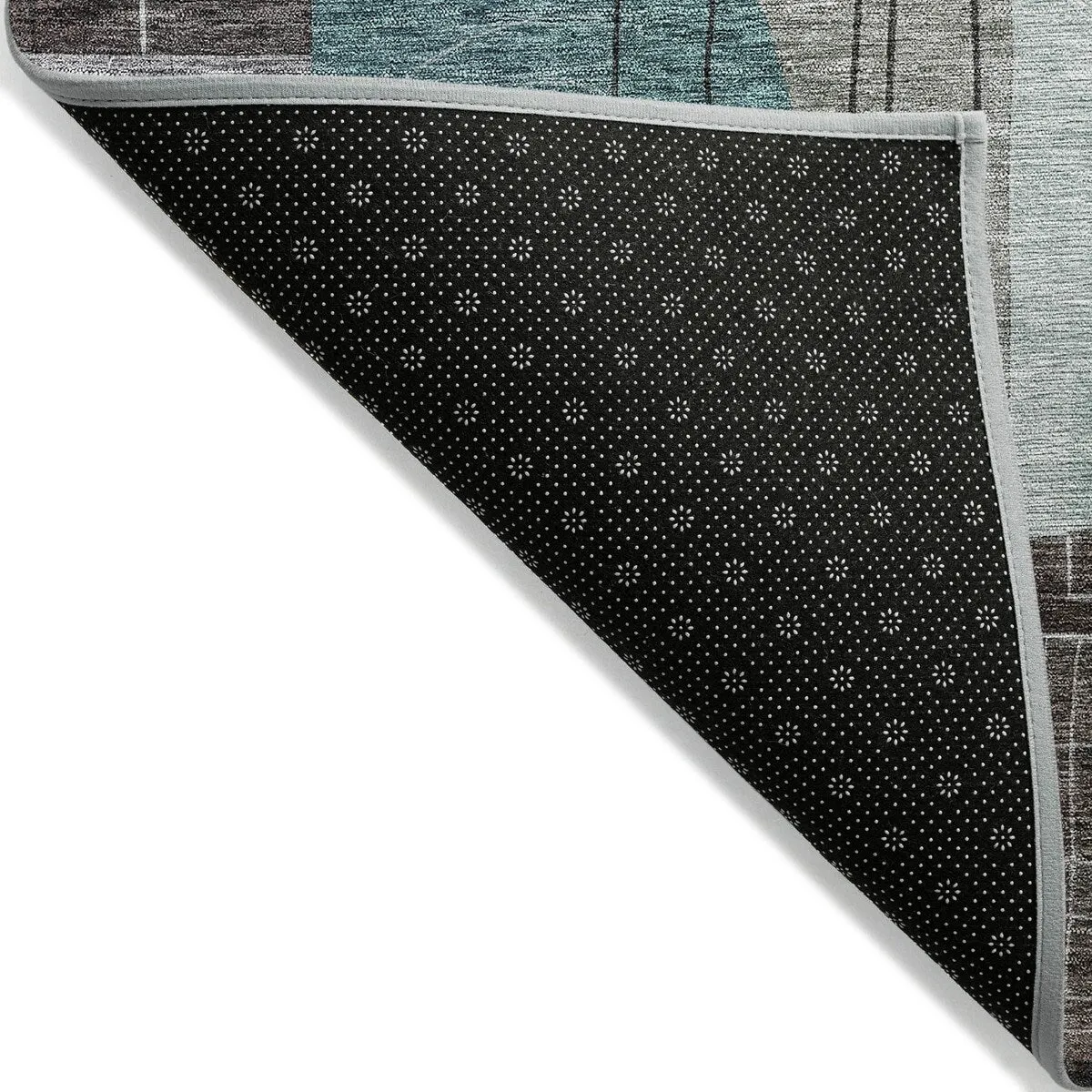 Machine Washable Indoor/ Outdoor Abstract Contemporary Chantille Rug