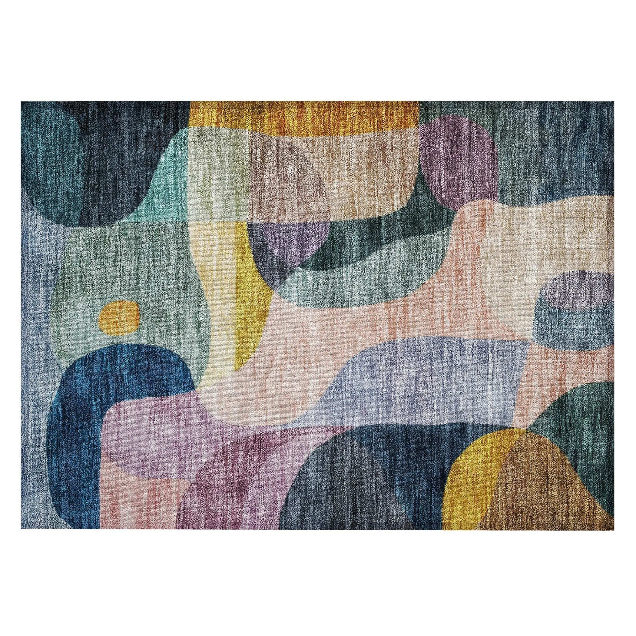 Machine Washable Indoor/ Outdoor Abstract Contemporary Chantille Rug