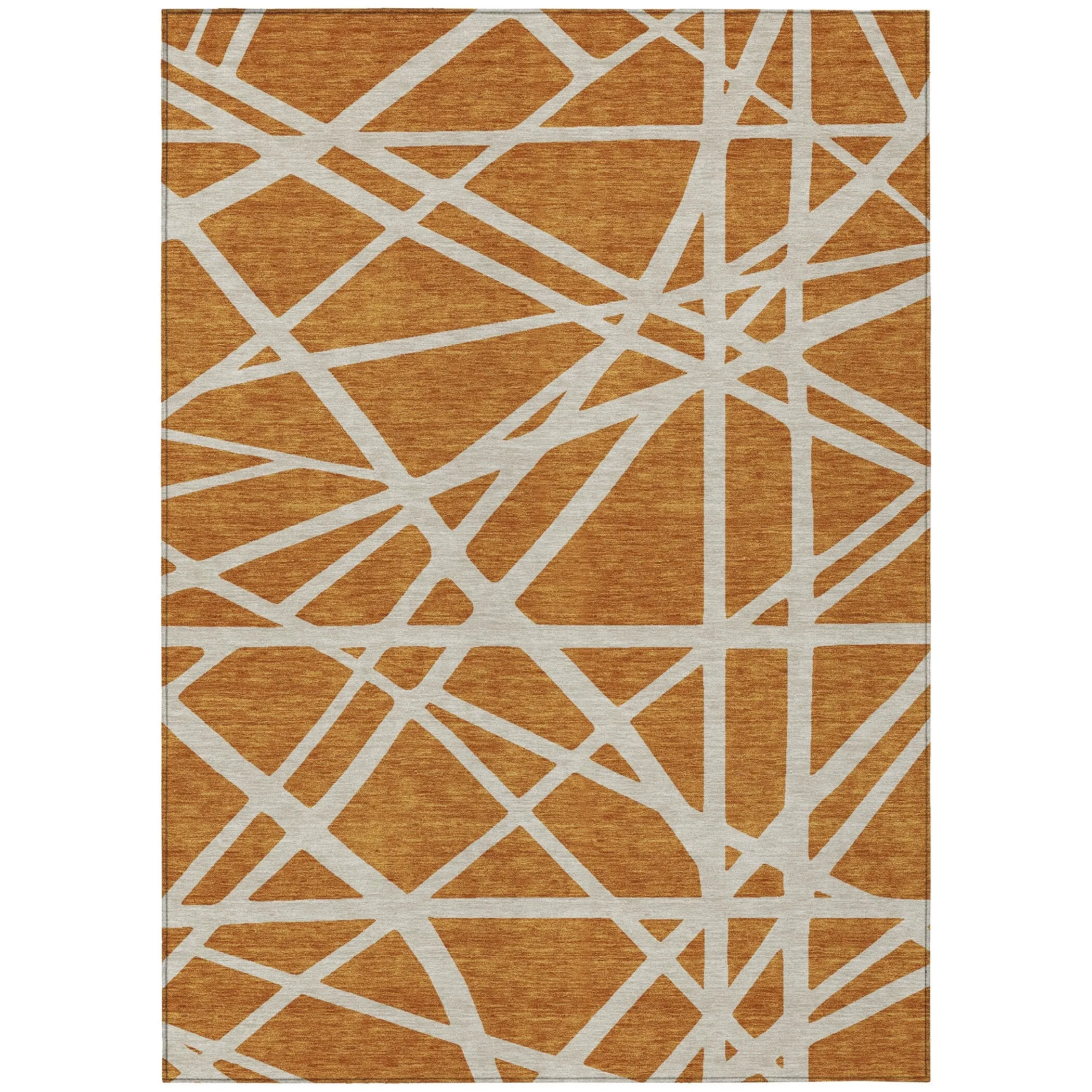 Machine Washable Indoor/ Outdoor Abstract Contemporary Chantille Rug