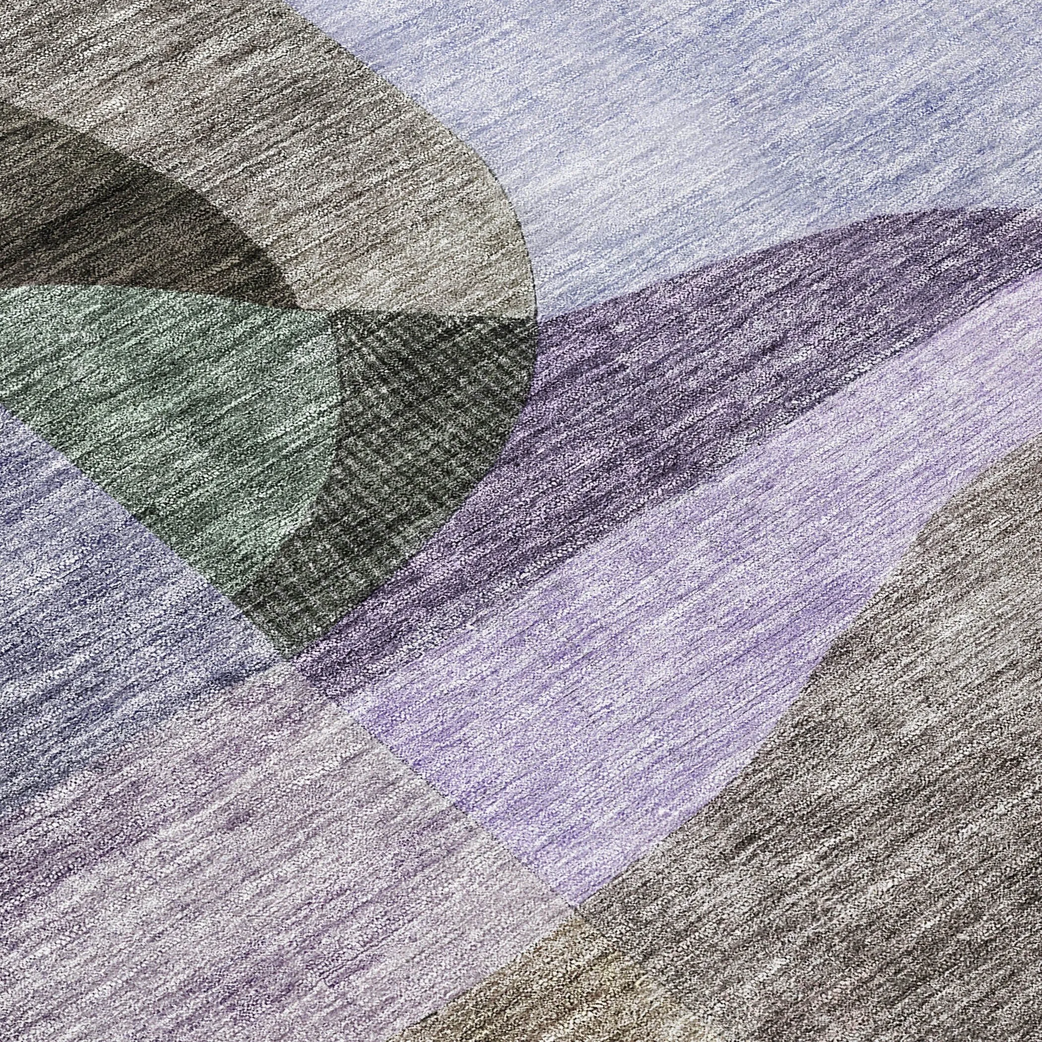 Machine Washable Indoor/ Outdoor Abstract Contemporary Chantille Rug