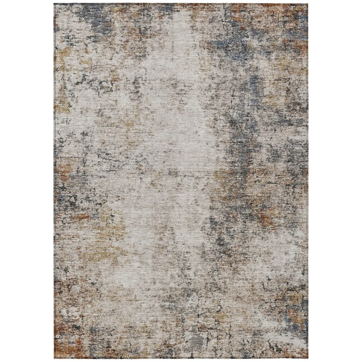 Machine Washable Indoor/ Outdoor Abstract Contemporary Chantille Rug