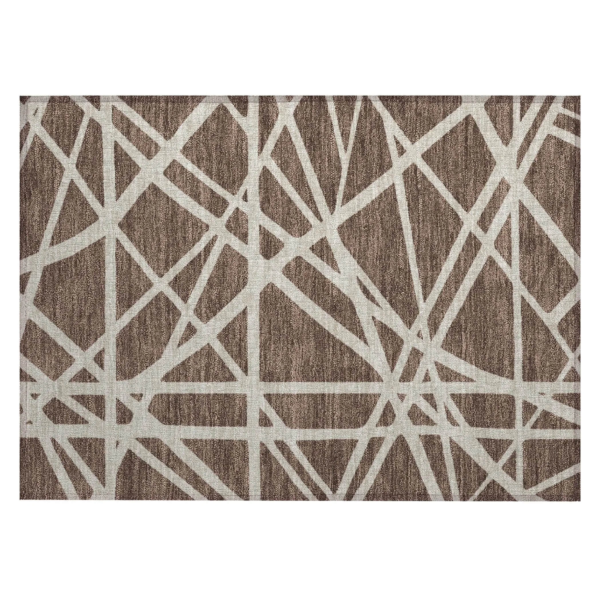 Machine Washable Indoor/ Outdoor Abstract Contemporary Chantille Rug