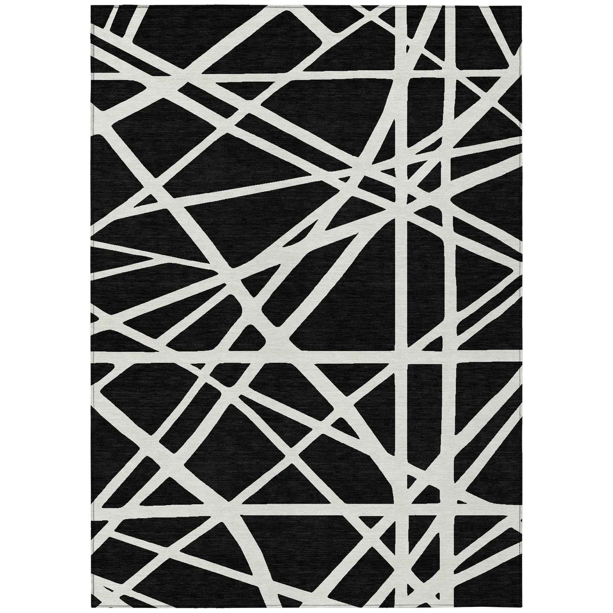 Machine Washable Indoor/ Outdoor Abstract Contemporary Chantille Rug