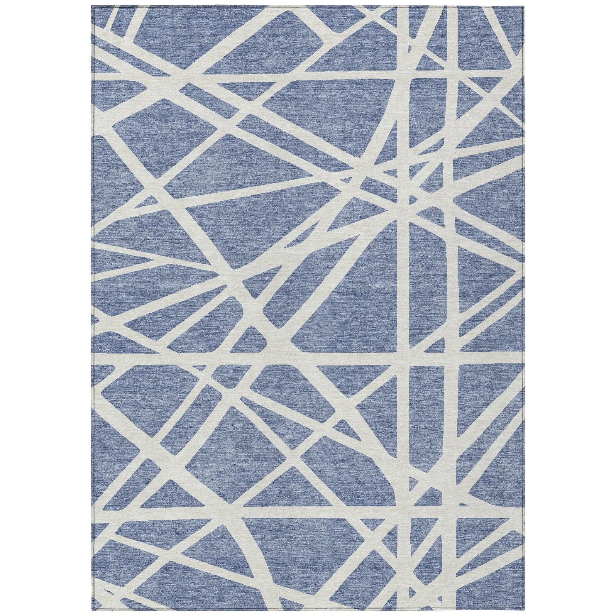 Machine Washable Indoor/ Outdoor Abstract Contemporary Chantille Rug