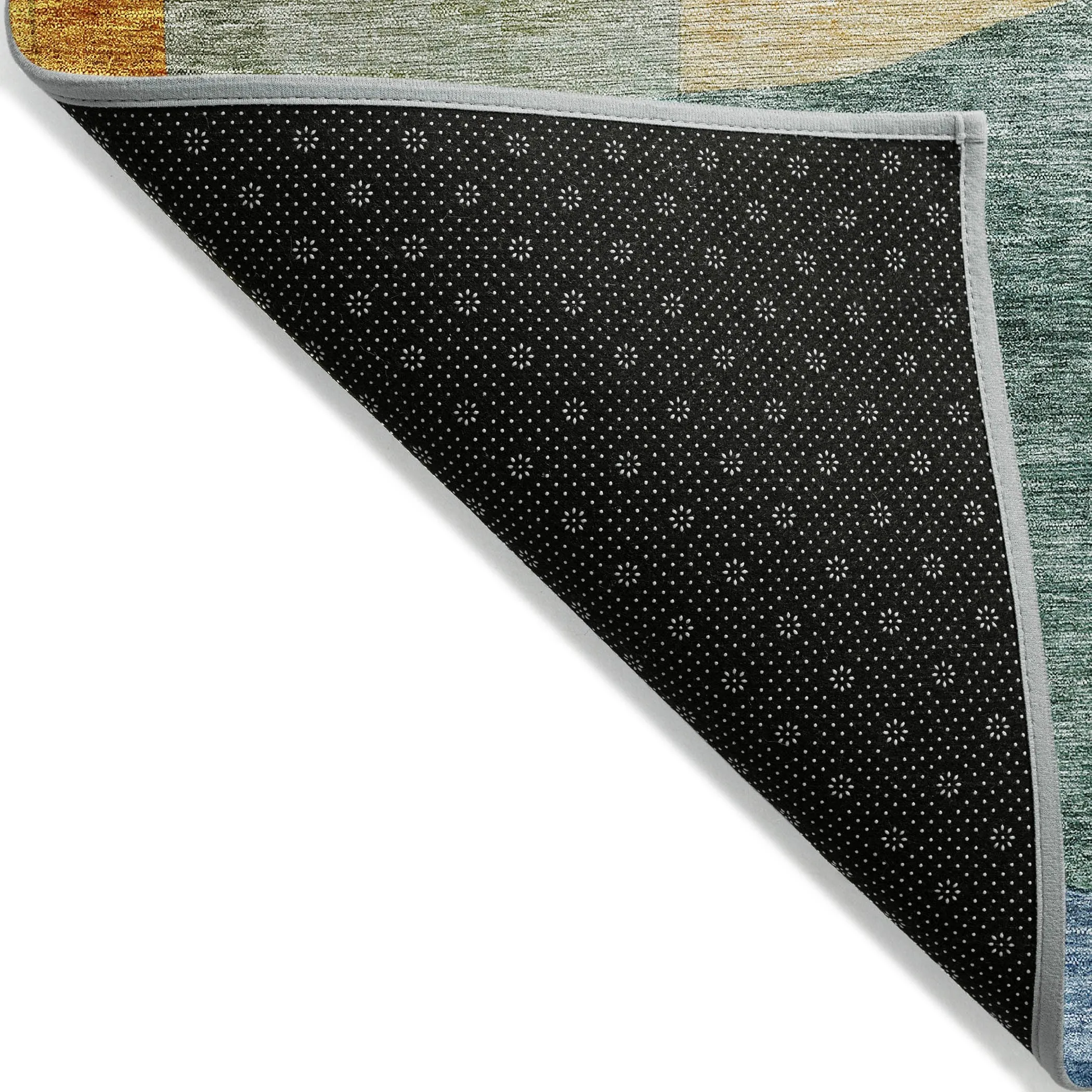 Machine Washable Indoor/ Outdoor Abstract Contemporary Chantille Rug