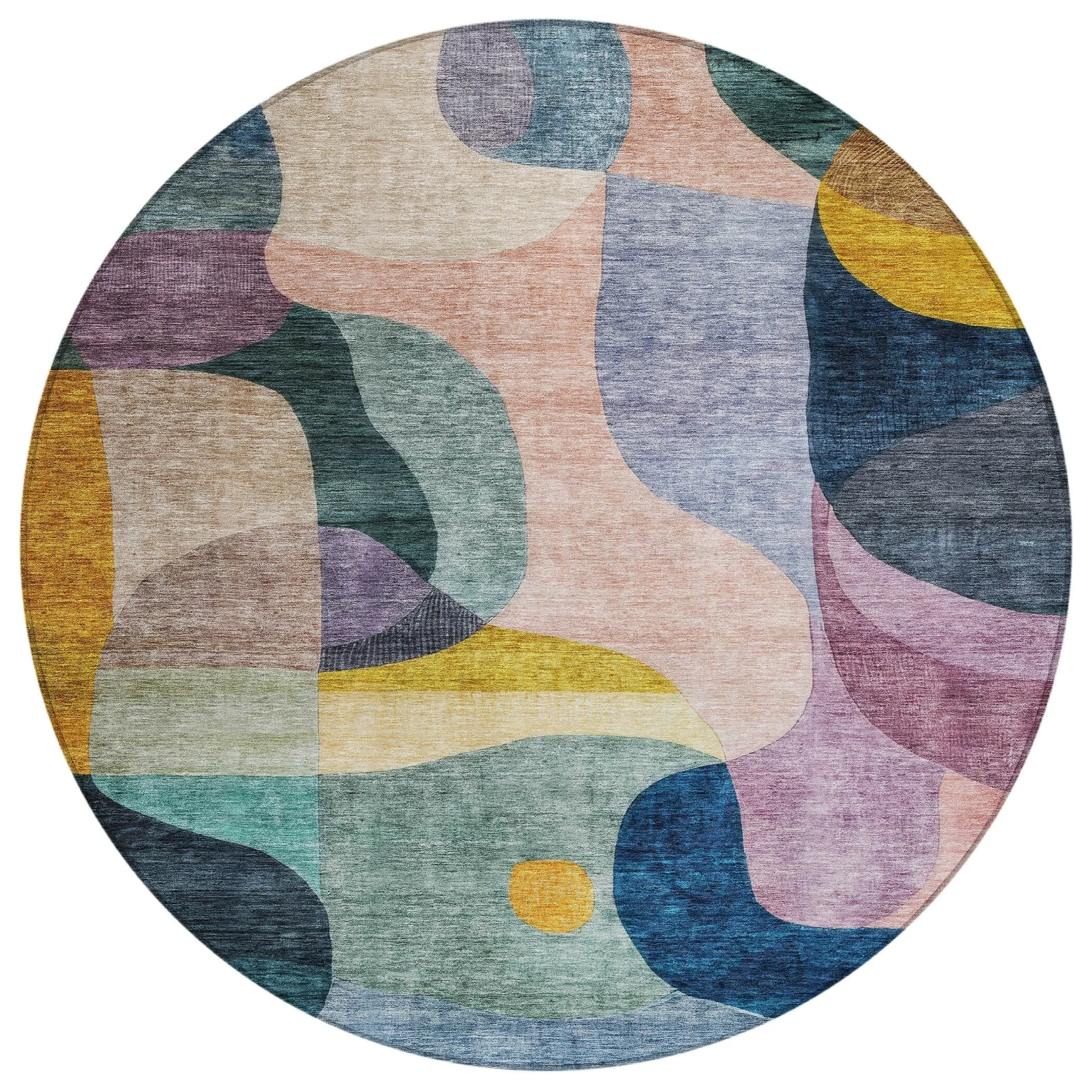 Machine Washable Indoor/ Outdoor Abstract Contemporary Chantille Rug