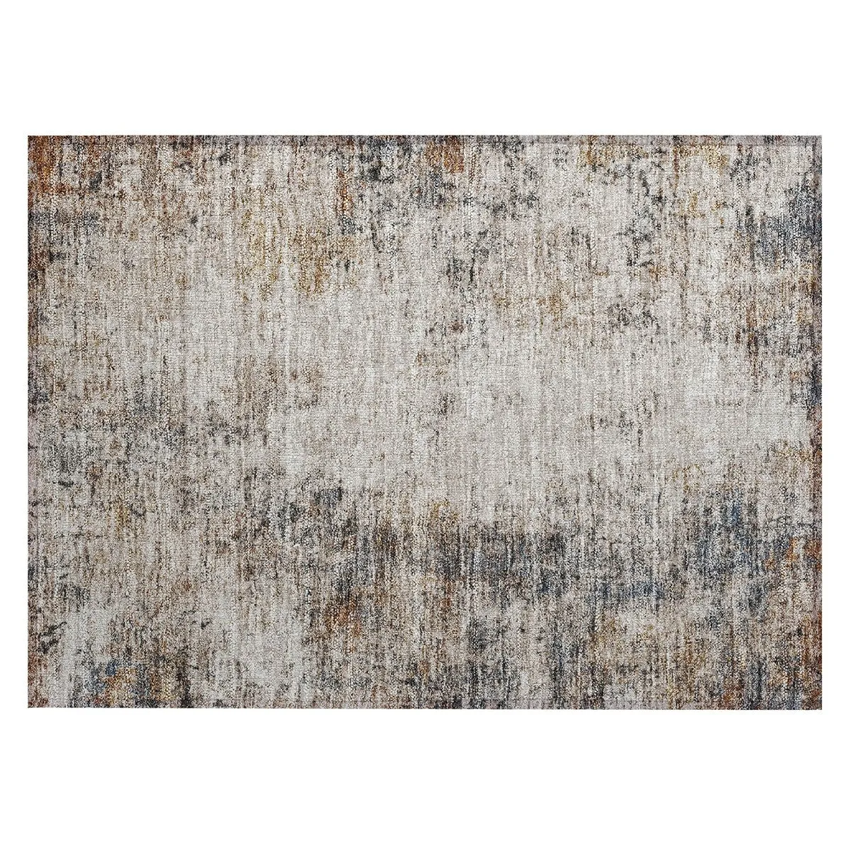 Machine Washable Indoor/ Outdoor Abstract Contemporary Chantille Rug