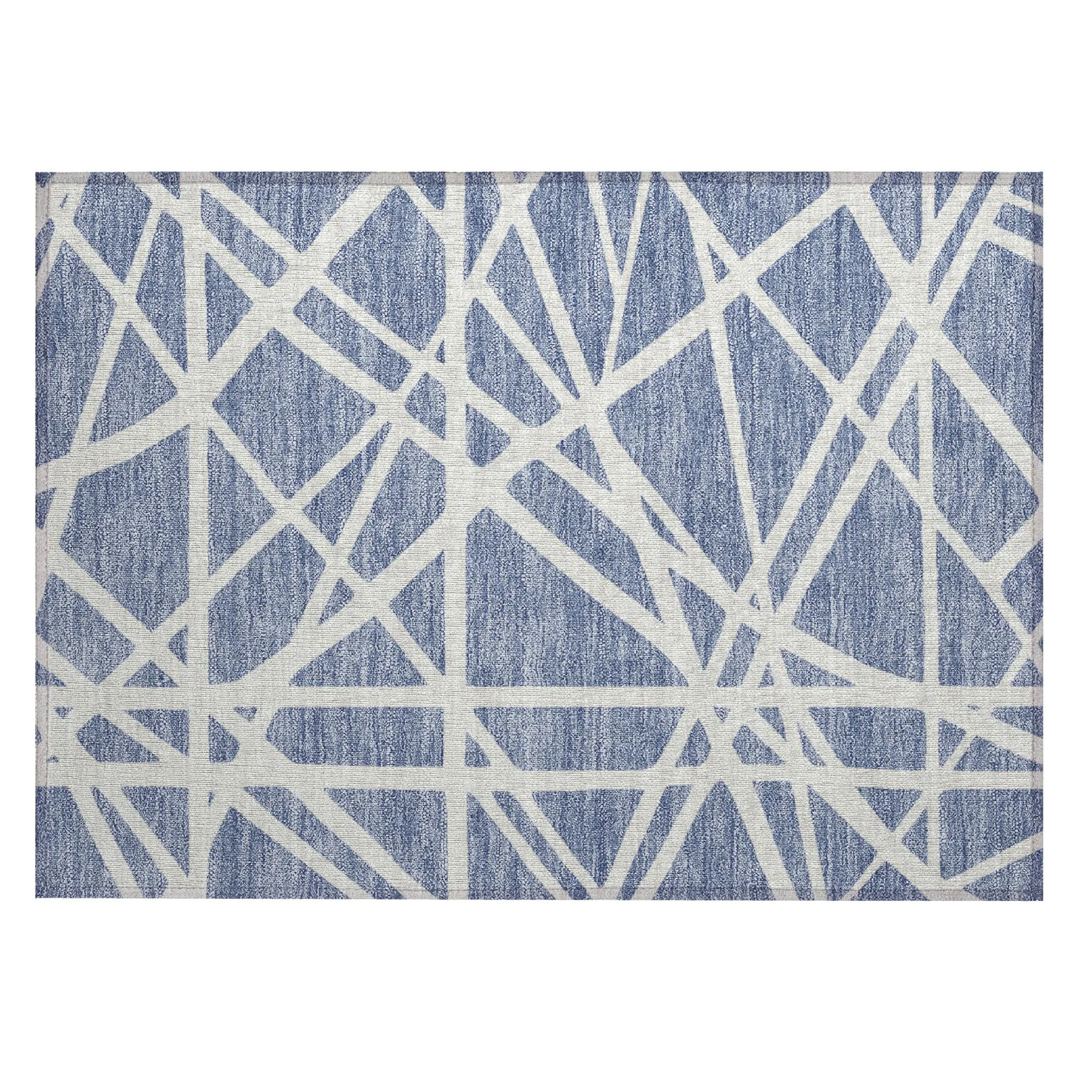 Machine Washable Indoor/ Outdoor Abstract Contemporary Chantille Rug