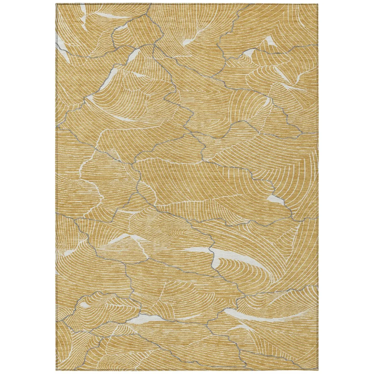 Machine Washable Indoor/ Outdoor Abstract Crackle Chantille Rug