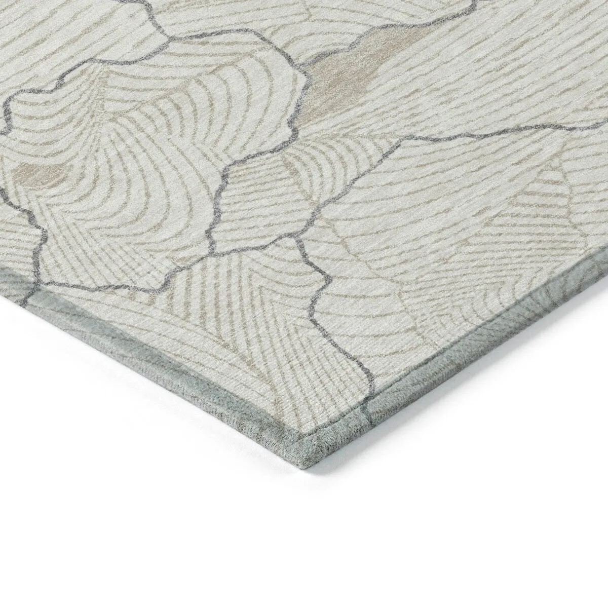 Machine Washable Indoor/ Outdoor Abstract Crackle Chantille Rug