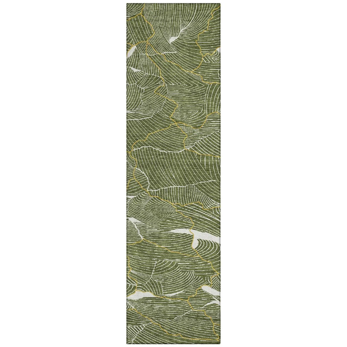 Machine Washable Indoor/ Outdoor Abstract Crackle Chantille Rug