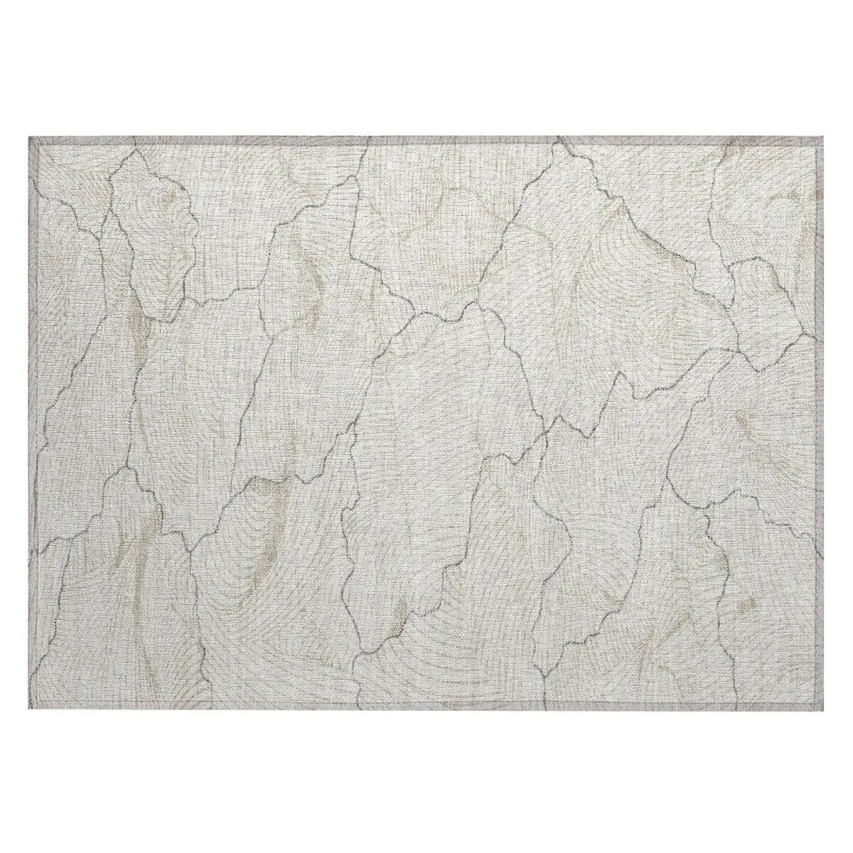 Machine Washable Indoor/ Outdoor Abstract Crackle Chantille Rug