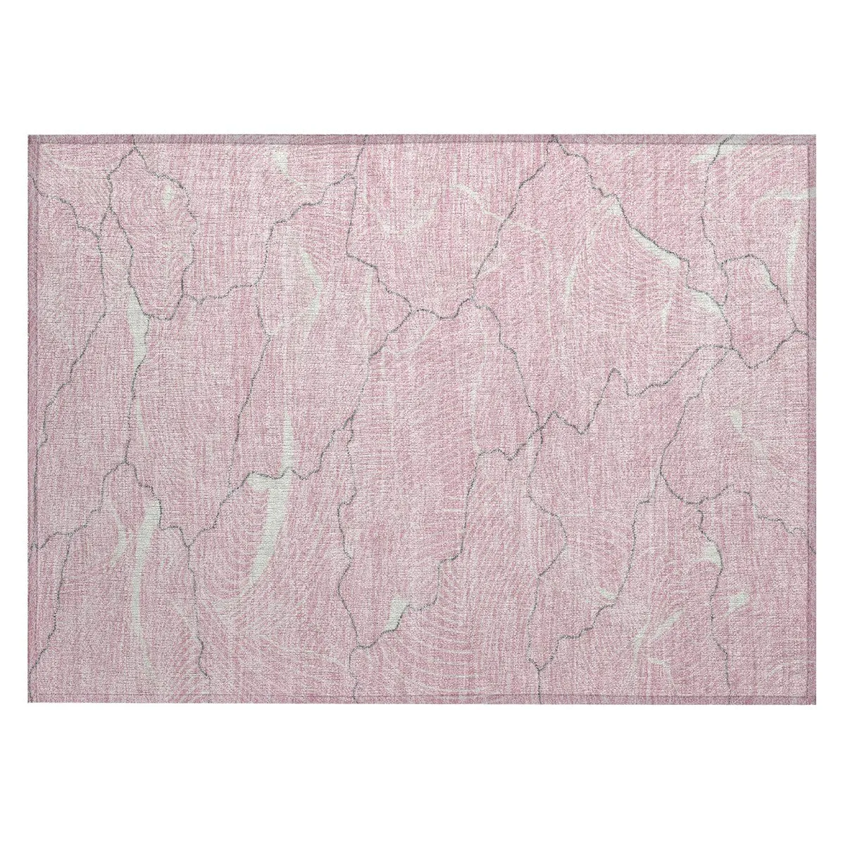 Machine Washable Indoor/ Outdoor Abstract Crackle Chantille Rug