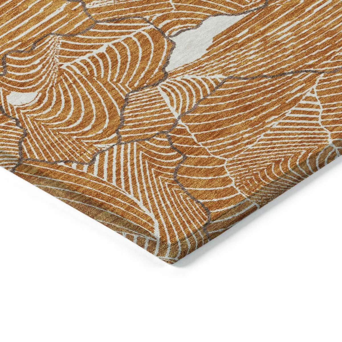 Machine Washable Indoor/ Outdoor Abstract Crackle Chantille Rug