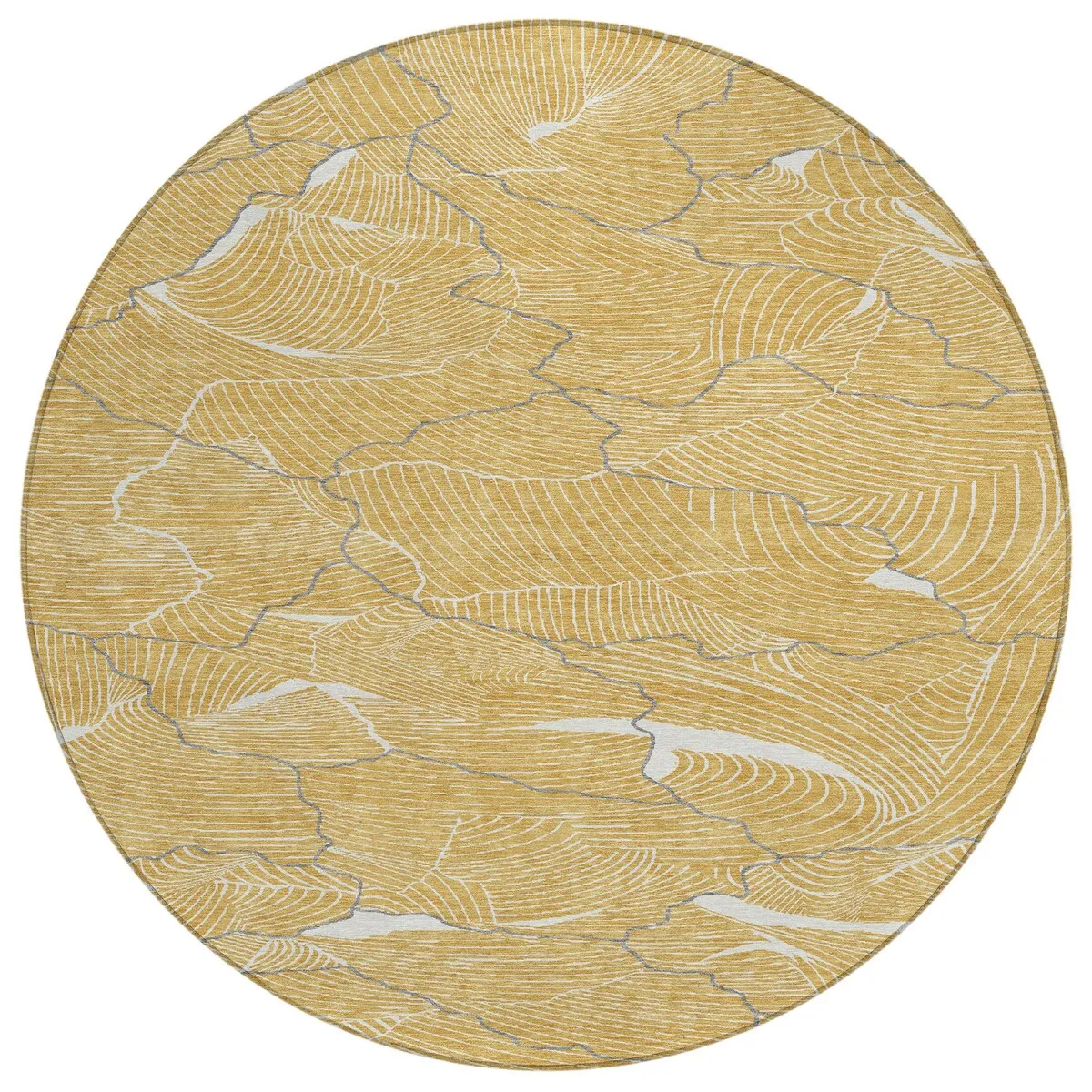 Machine Washable Indoor/ Outdoor Abstract Crackle Chantille Rug
