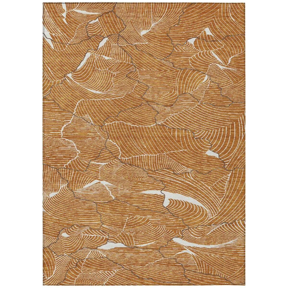 Machine Washable Indoor/ Outdoor Abstract Crackle Chantille Rug